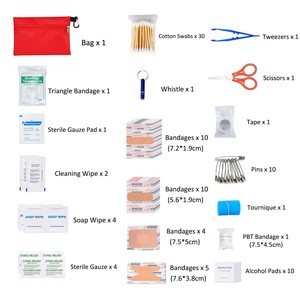 98 Pieces First Aid Kit Emergency Kits With Carabiner 14