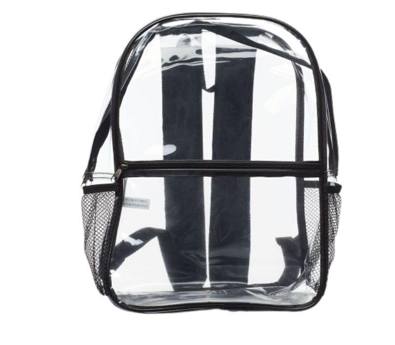Clear PVC Backpack with Side Mesh Pocket 3