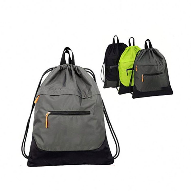 Sport Drawstring Backpack with shoe pocket 2
