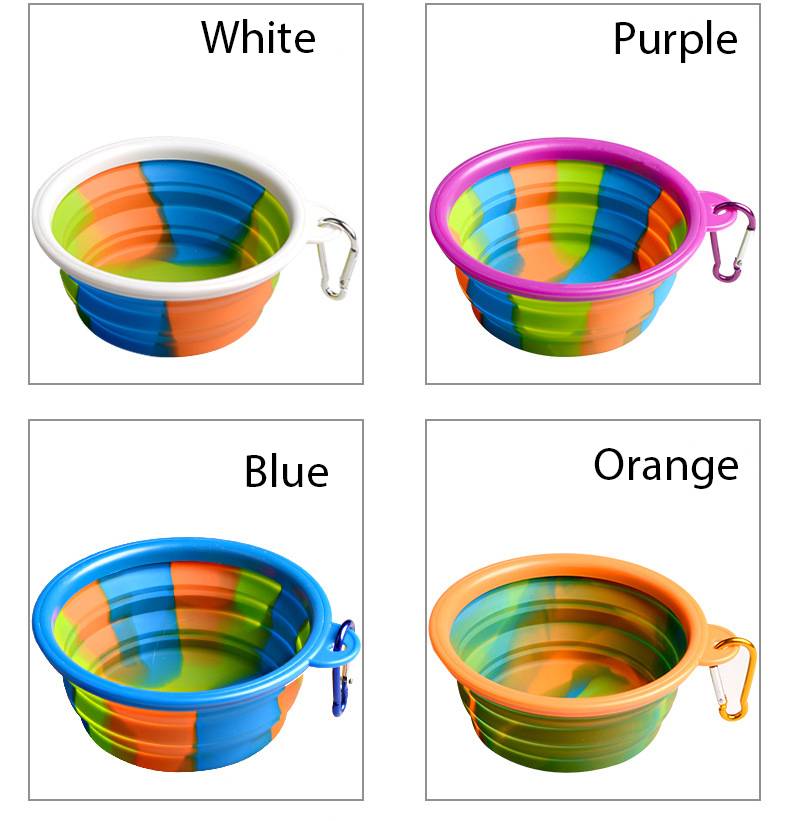 Folding Camouflage Pet Dog And Cat Silicone Bowl 3