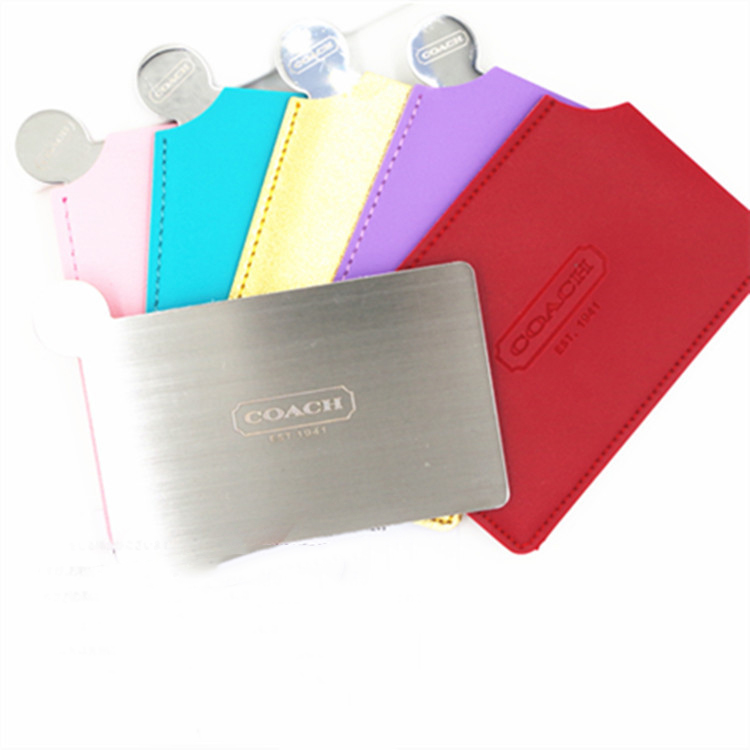 Stainless steel Cosmetic Mirror with PU Case 2