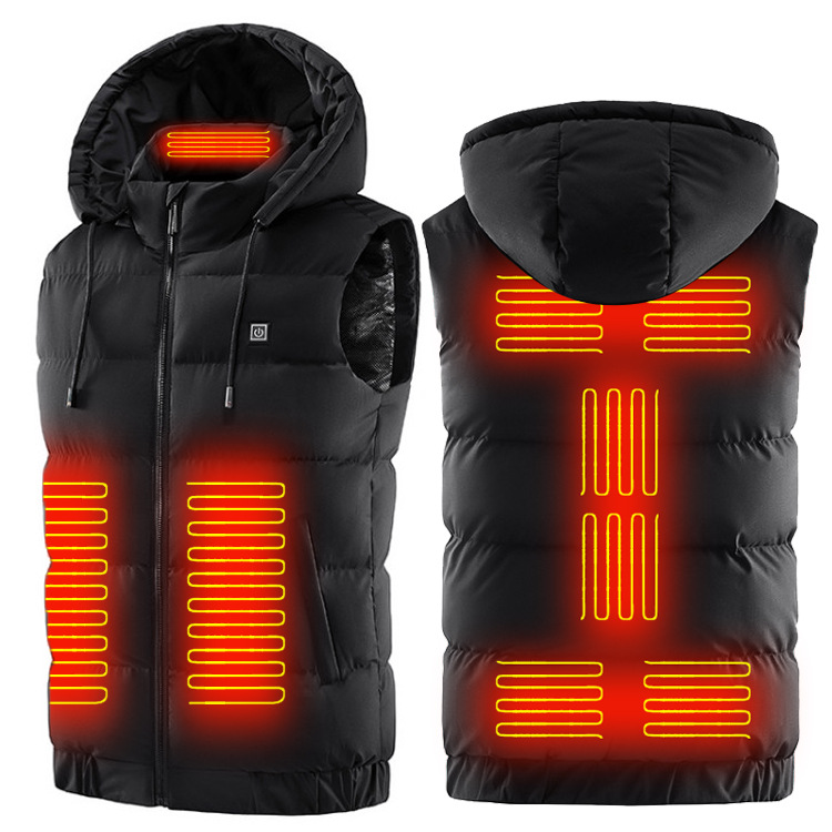 9 Areas Heated Hooded Vest for Men and Women 2