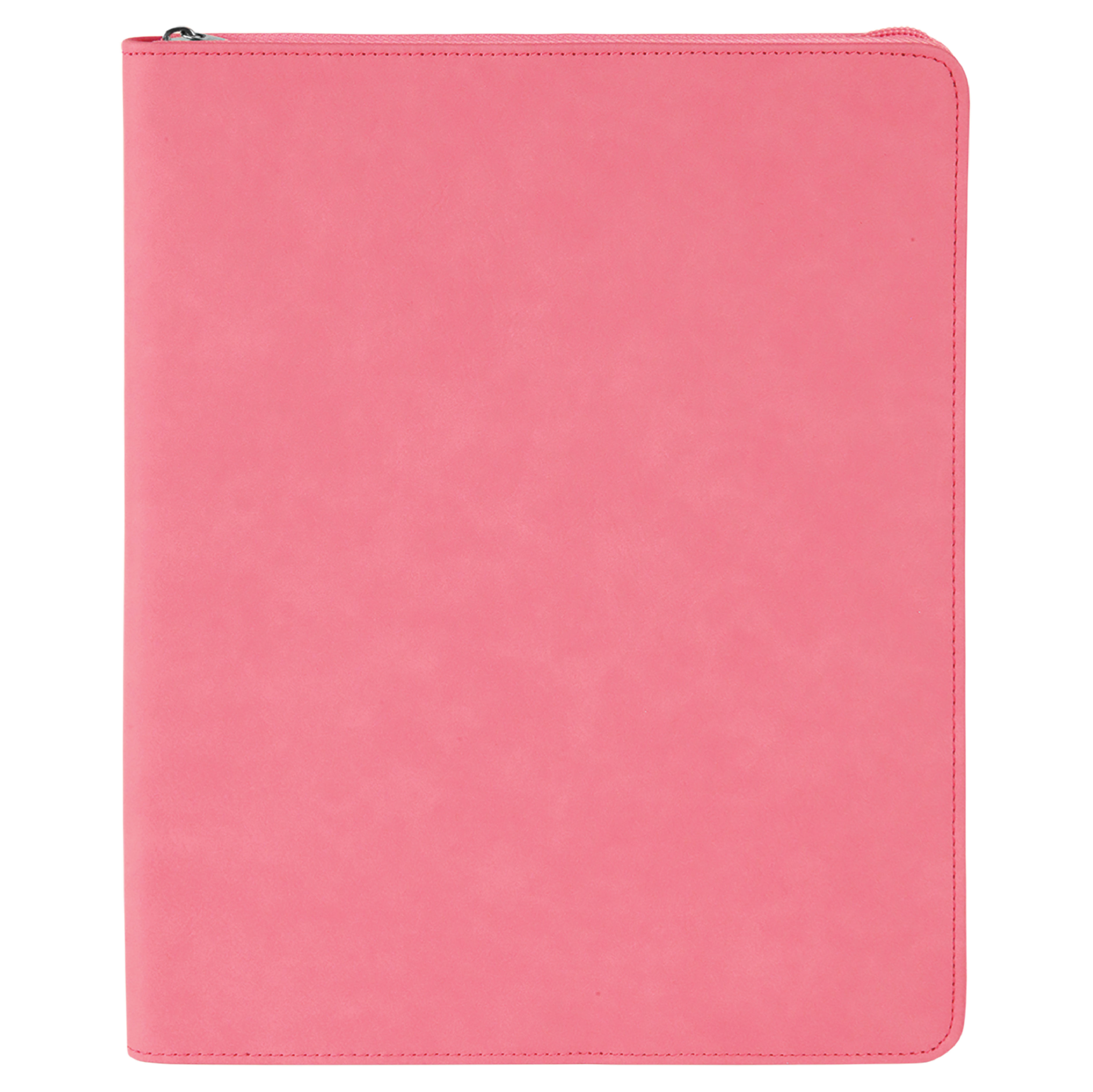 9" x 12" Leatherette Pink Portfolio with Zipper 8