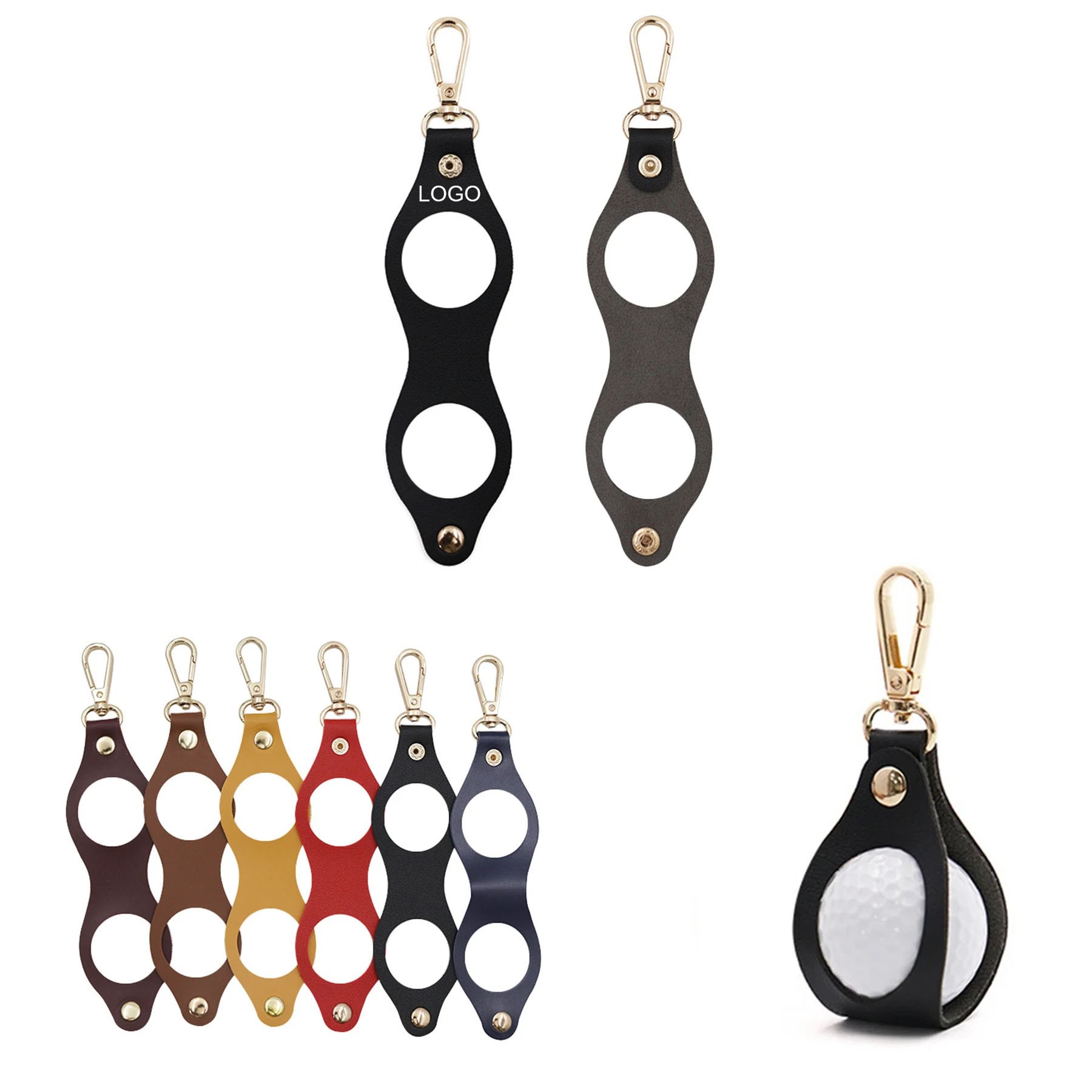 PU Leather Golf Ball Pouch