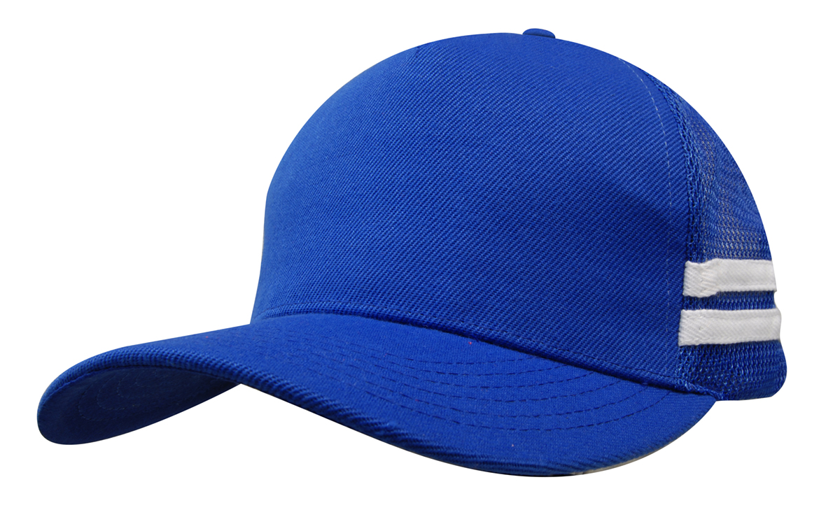 American Premium Twill/Mesh Deep Fit Trucker with Stripes 5