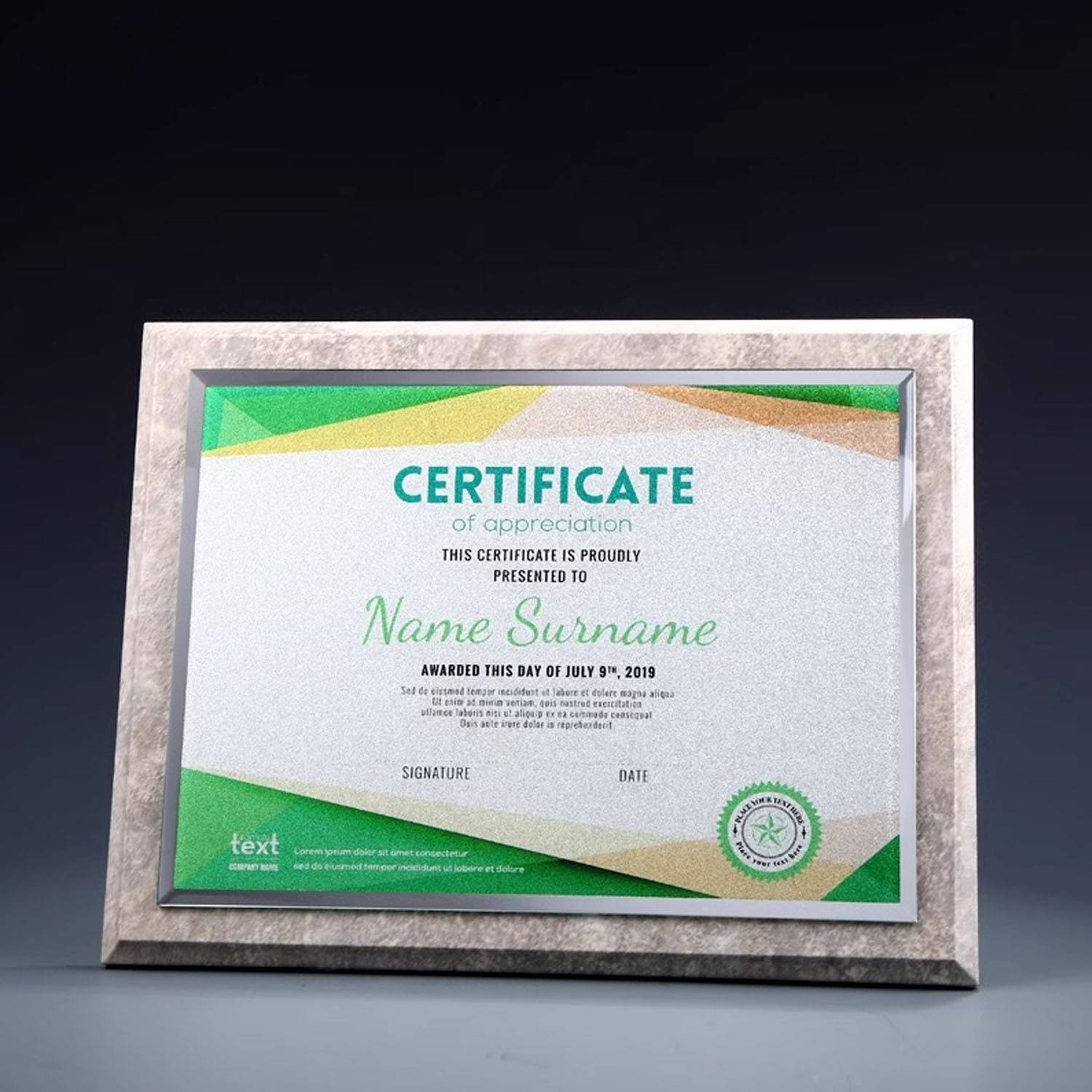 Marble Certificate Of Honor 4