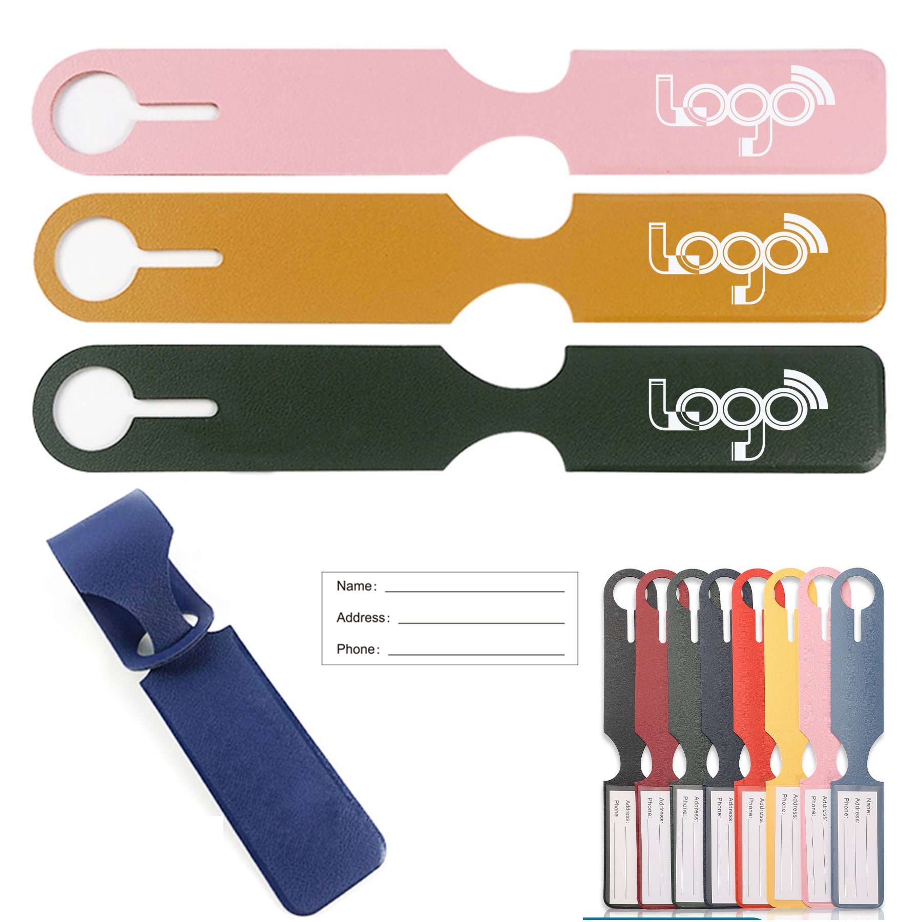 Luggage Bag Tags Leather Travel ID Labels 2