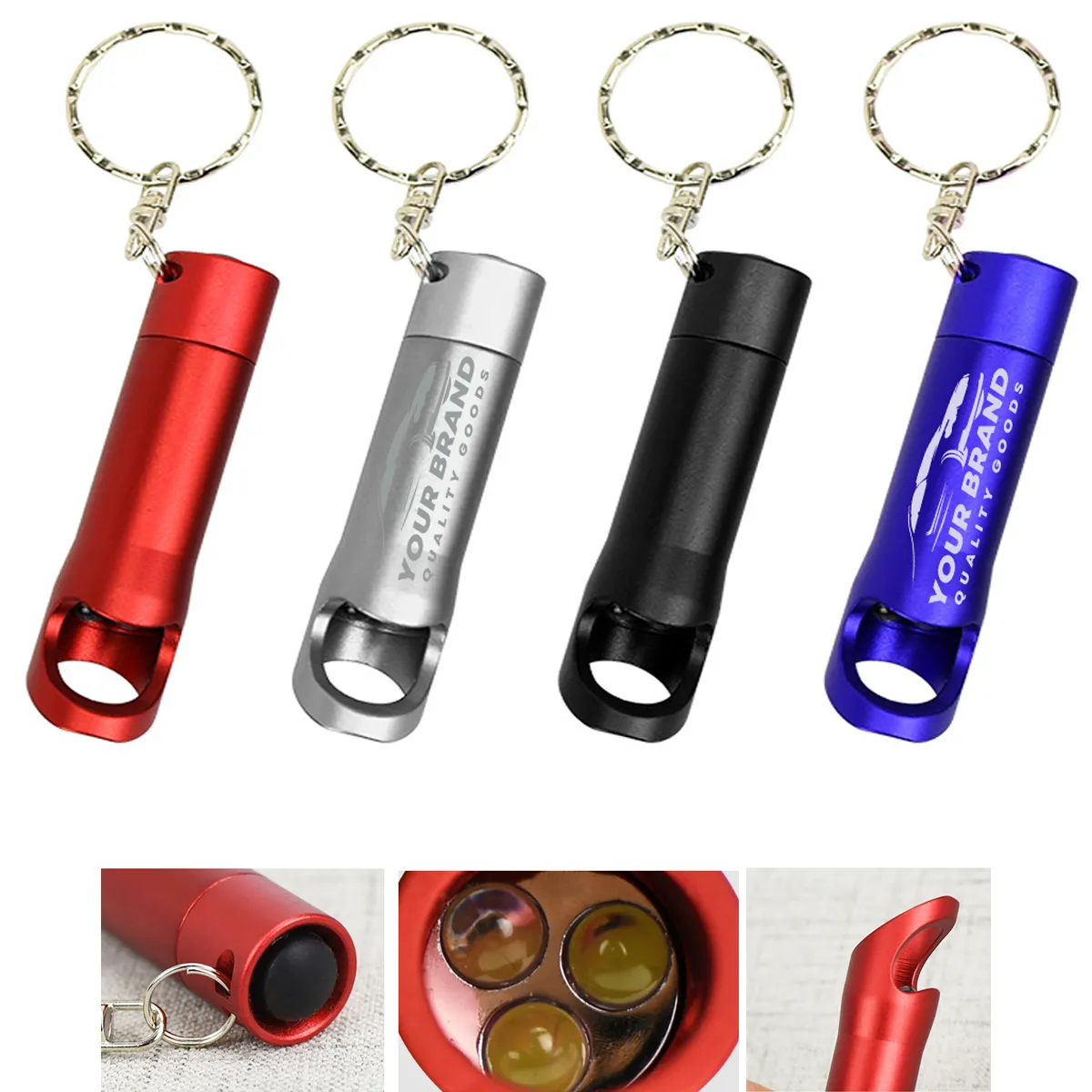 Mini LED Torch Compact Bottle Opener Keychain 2