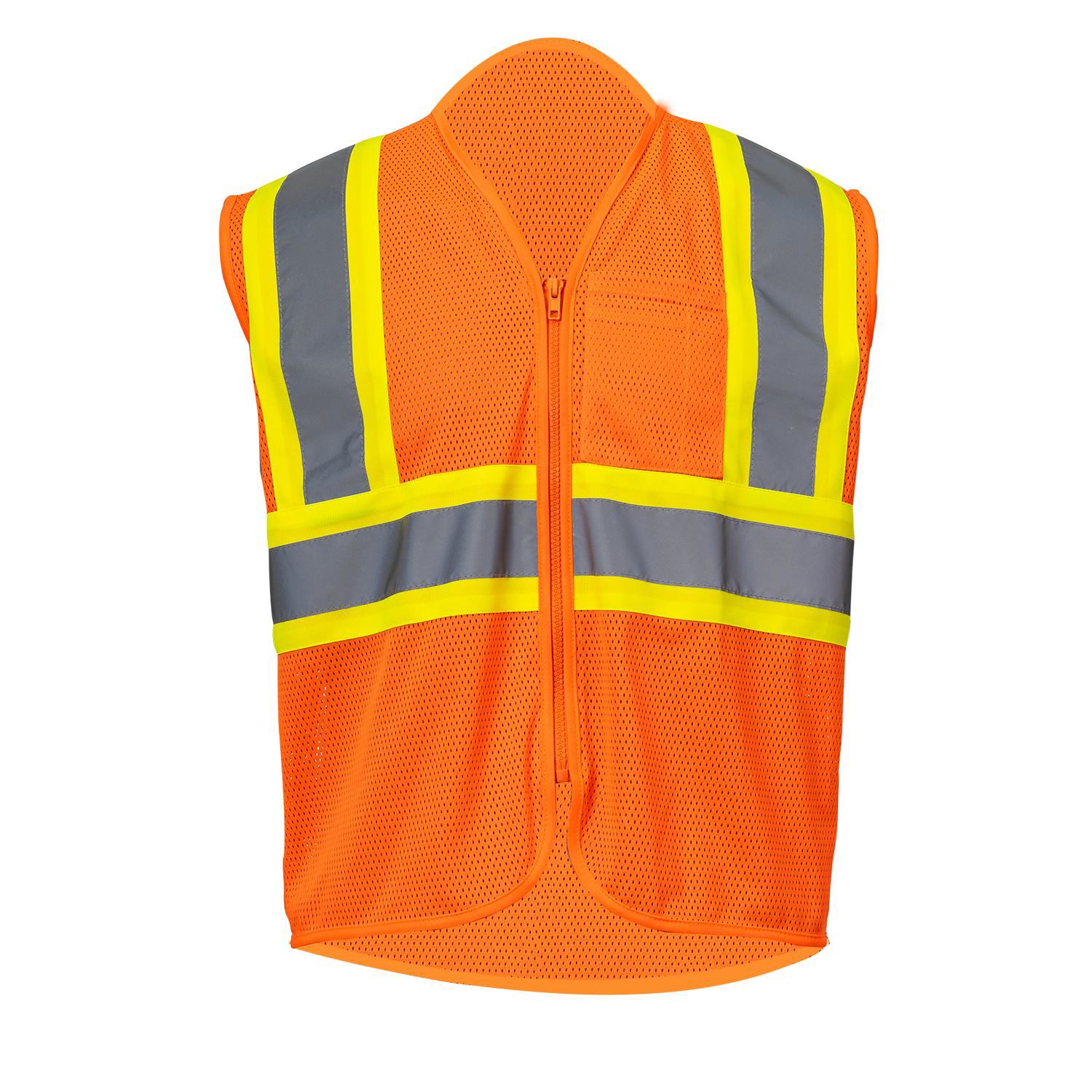 3.8 Oz. Polyester Class 2 Two Tone Reflective Tape Safety Vest With Pocket 7