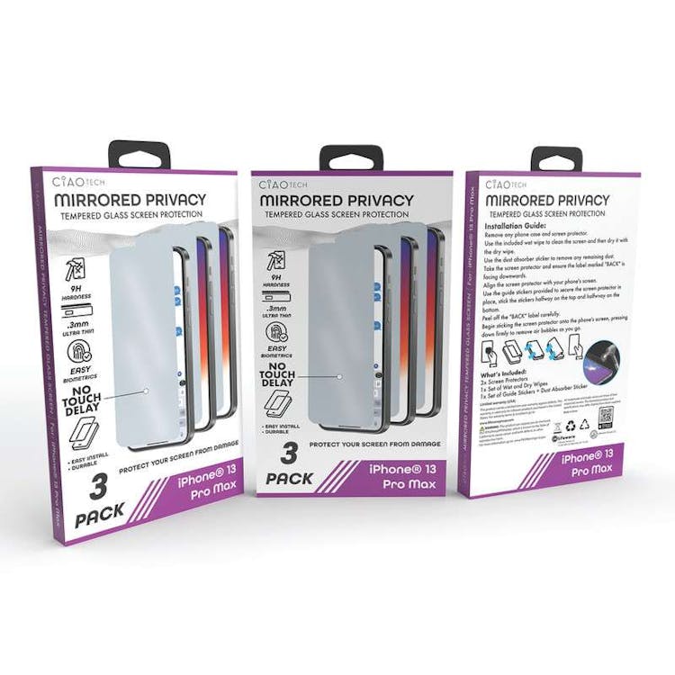 Iphone 13 Pro Max Mirrored Glass Screen Protector 3pk 2