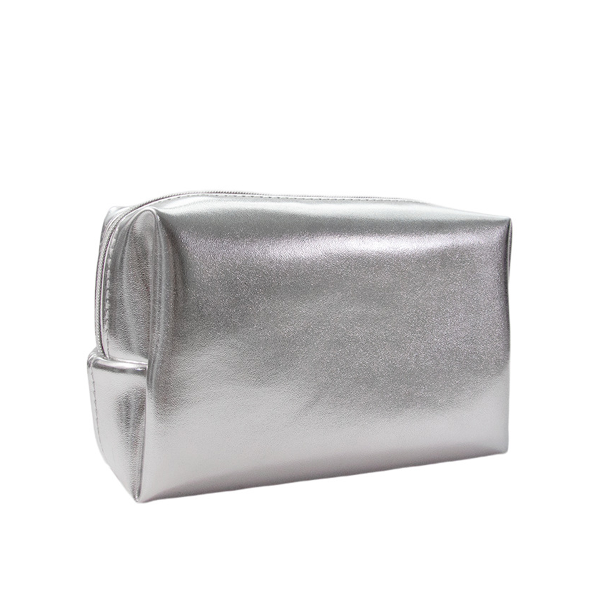 Silver Faux Leather Makeup Cosmetic Bag 3