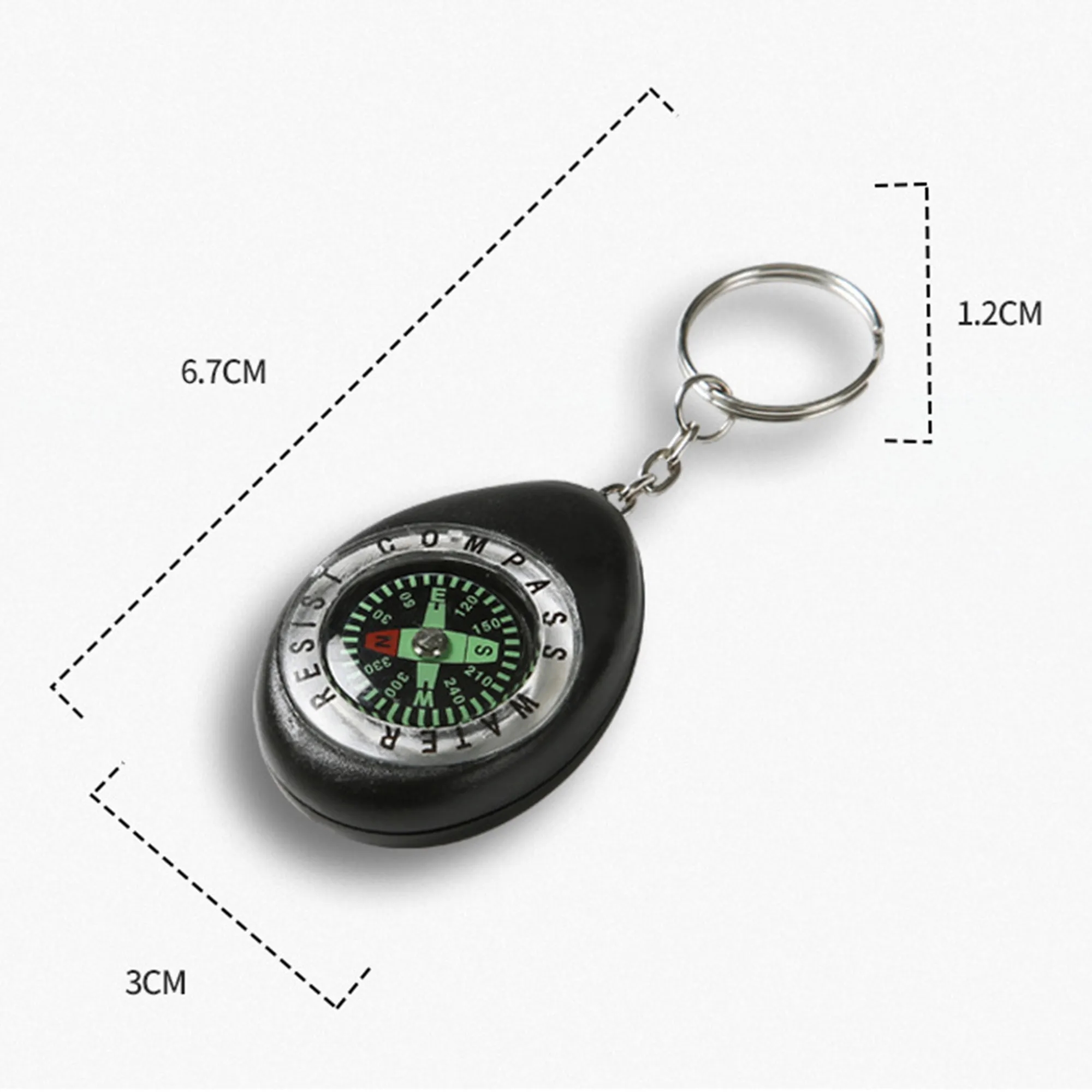 MOQ 100 Luminous Compass Keychain 2