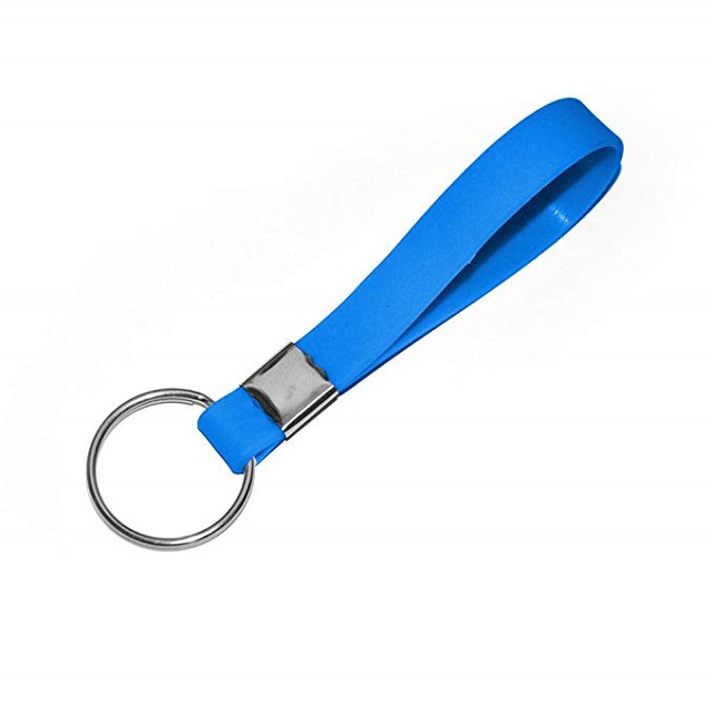 1/2 Inch Wide Blank Silicone Wristband Keychain 1