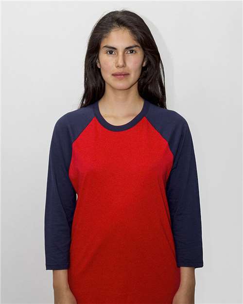 Unisex USA-Made Three-Quarter Sleeve Raglan Baseball T-Shirt - FF53 24