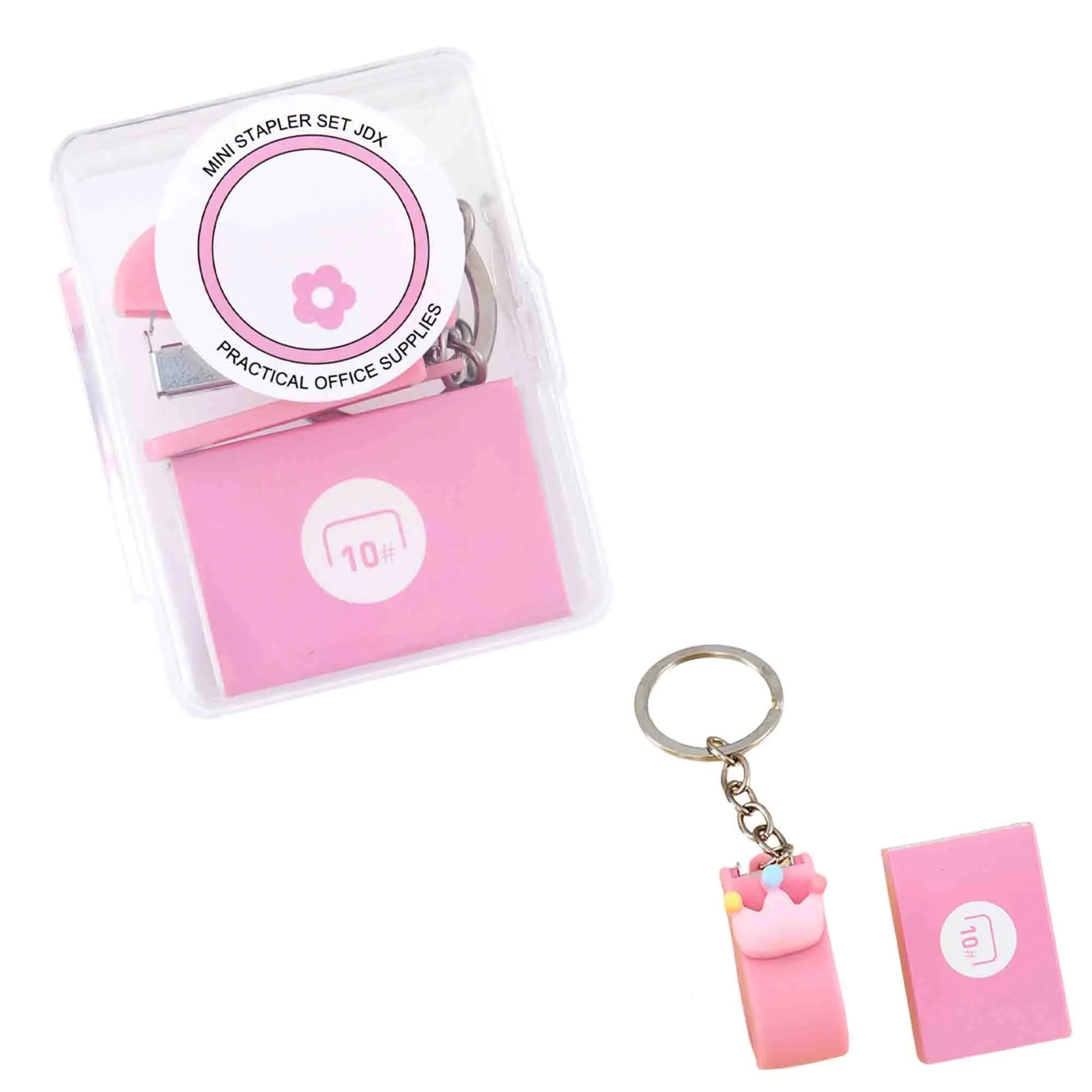 Portable Cartoon Mini Stapler With Keychain 13