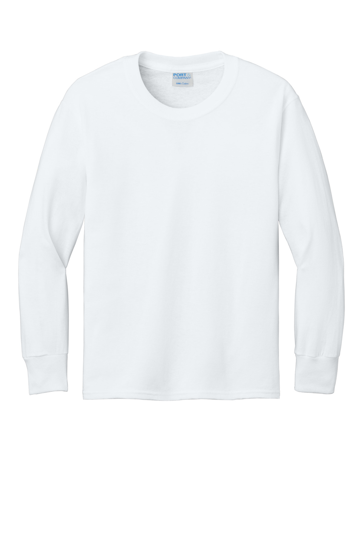 Port & Co Youth Long Sleeve Core Cotton Tee. PC54YLS 115