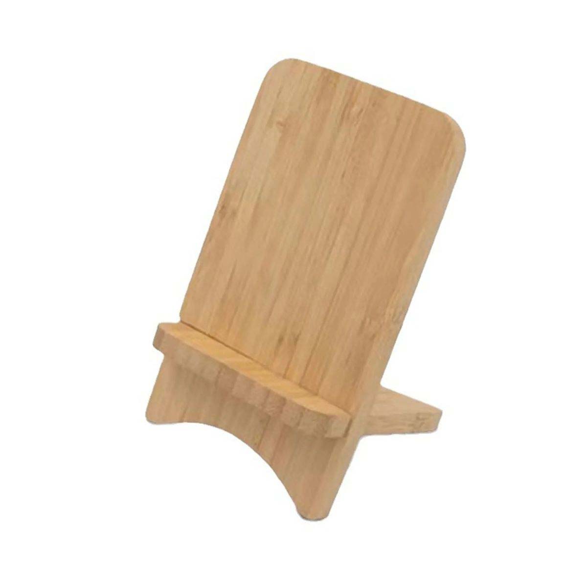 Natural Bamboo Phone Stand with Wireless Charging 4