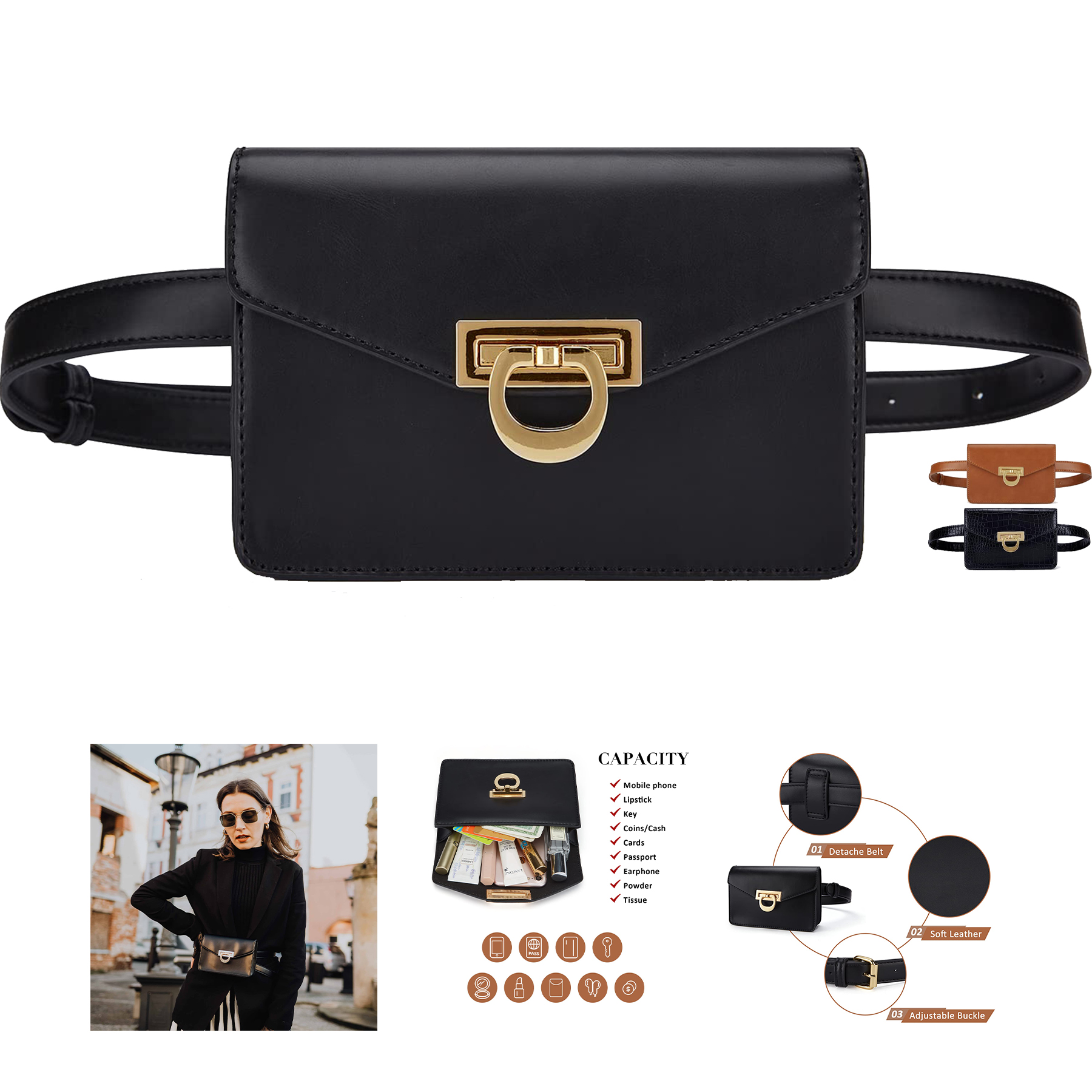 PU Leather Belt Bag 2