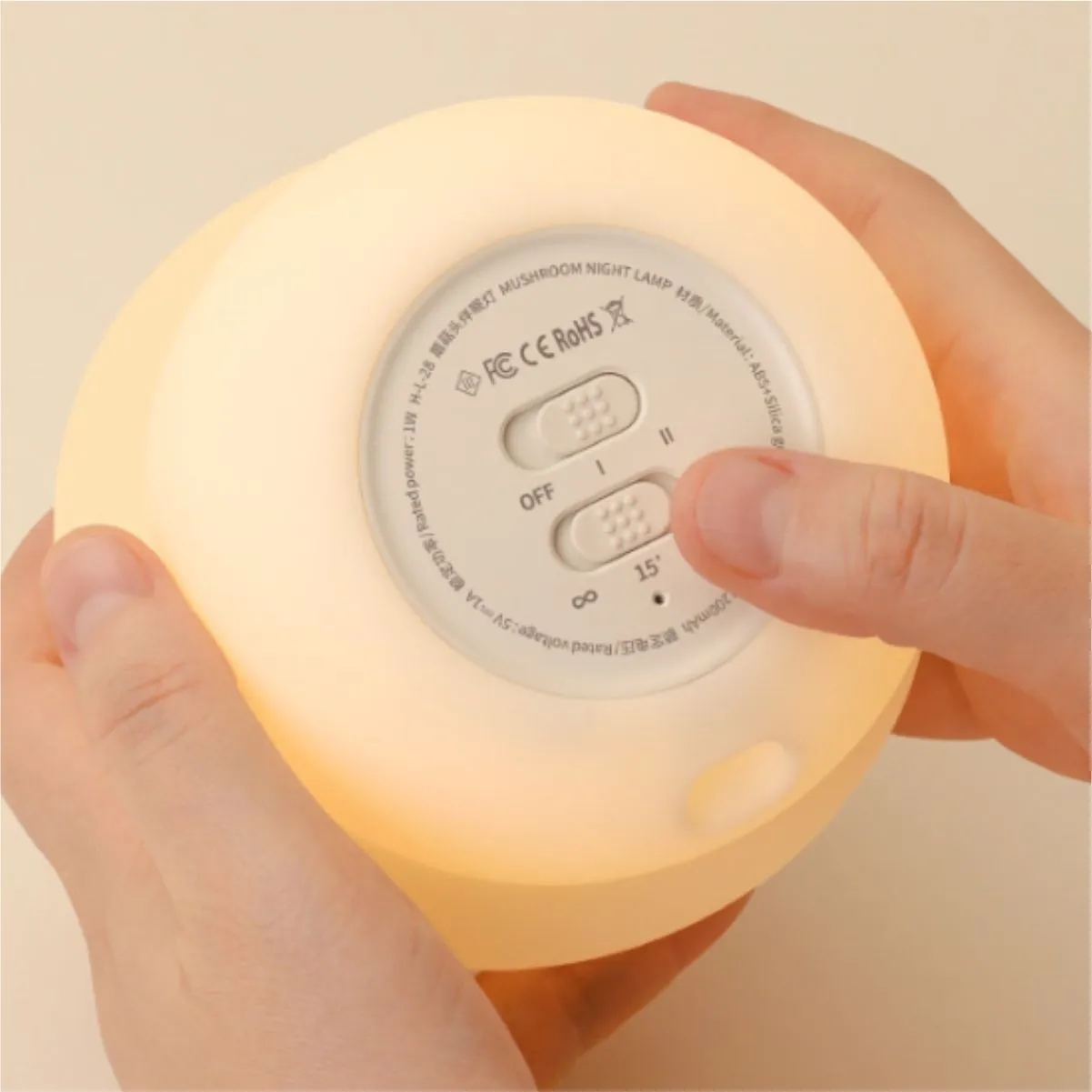 USB Rechargeable Silicone Mushroom Night Light For Nursery 4