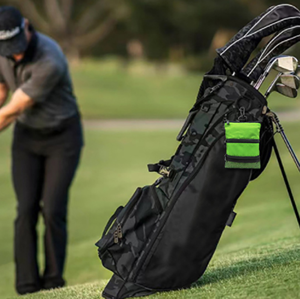 Golf Accessory Pouch with Carabiner and Zipper Pockets 7
