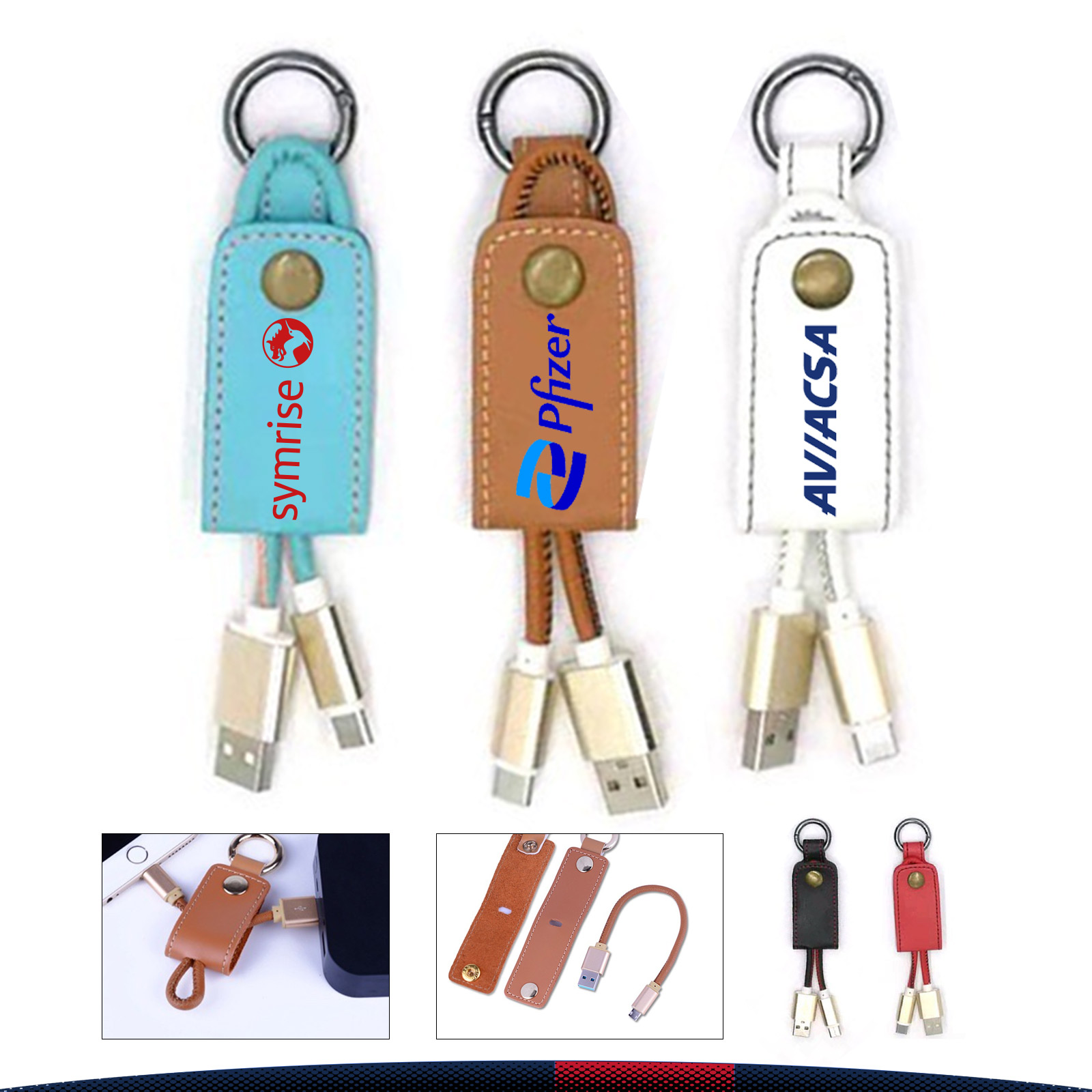 Leather Keychain Charging Cable 8