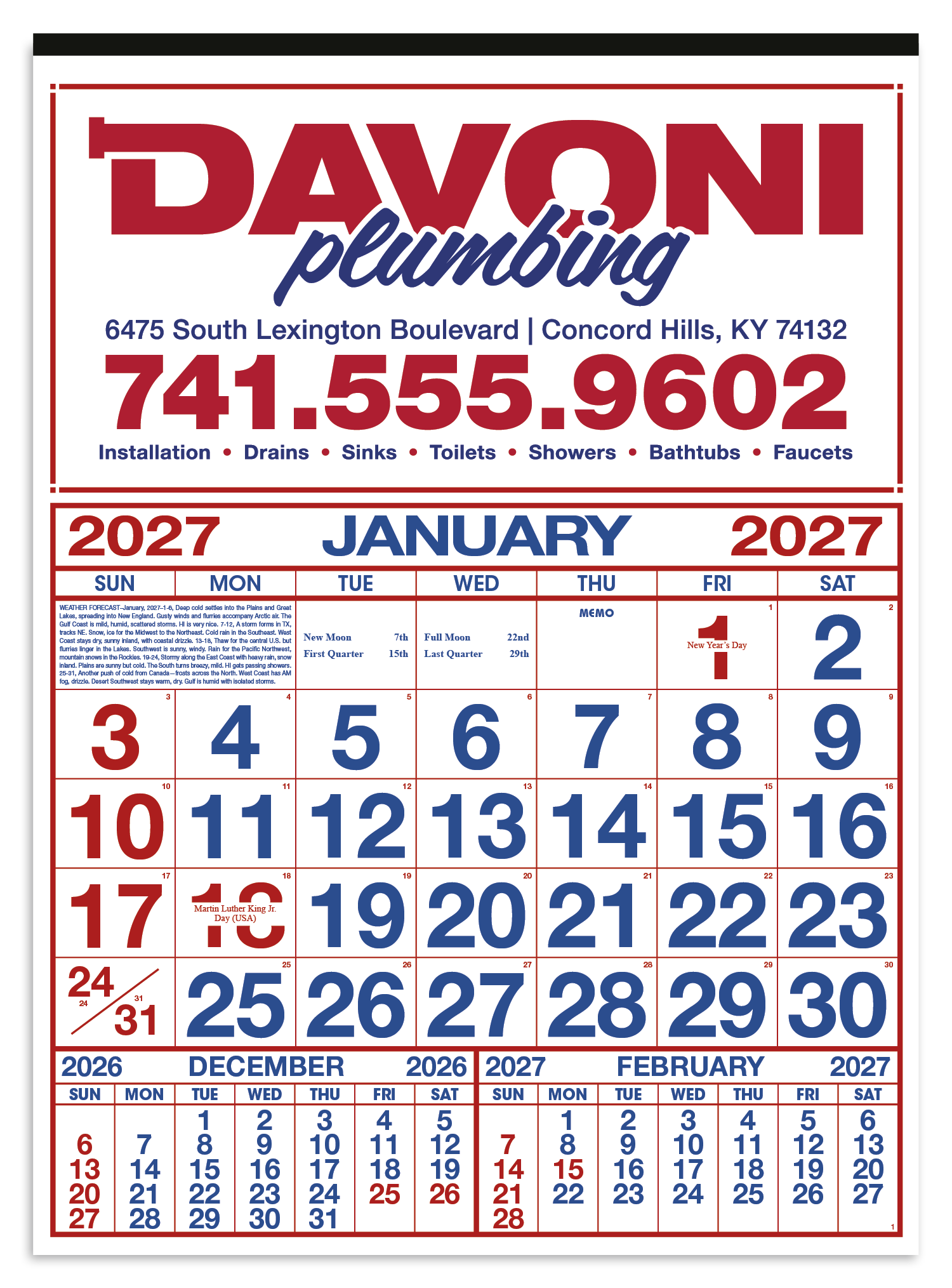 Skinner & Kennedy® Commercial 12-Sheet Calendar 4