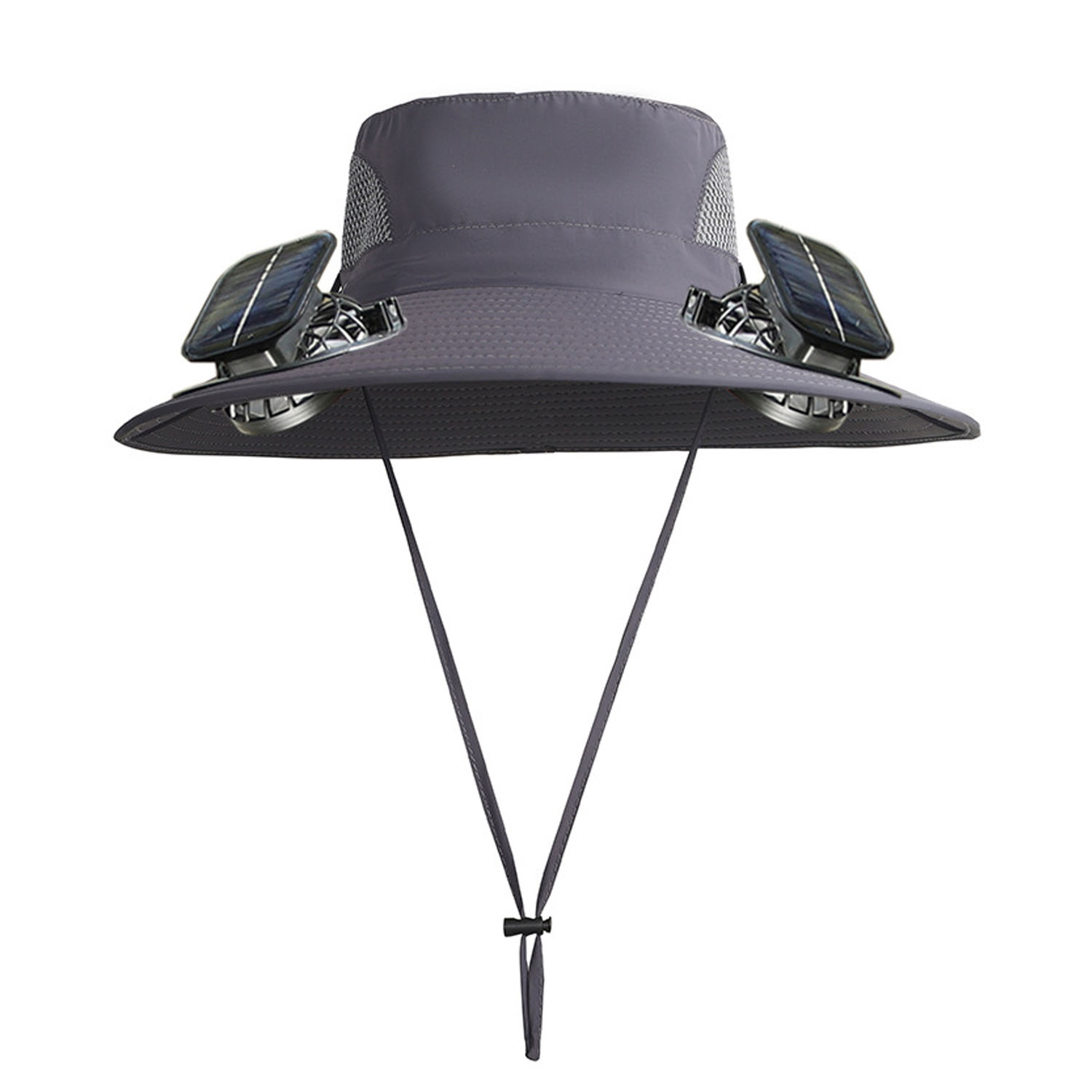 Wide Brim Waterproof Polyester Bucket Hat w/ Fans 8