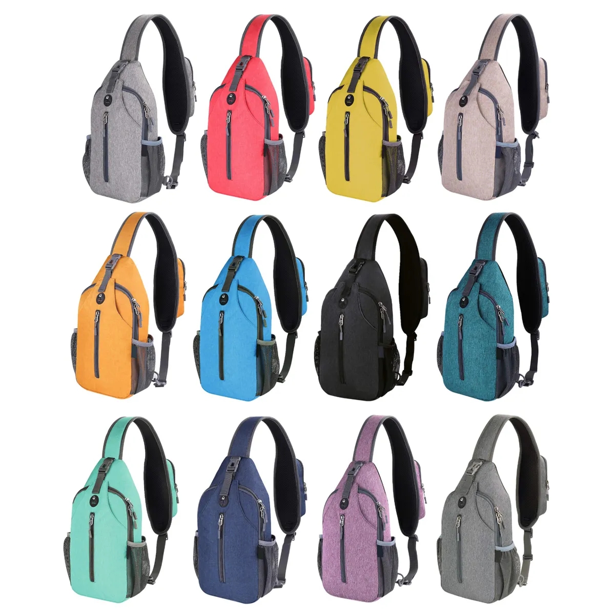 Anti-Theft Crossbody Sling Bag w/ Earphone Port Mash Pockets 2