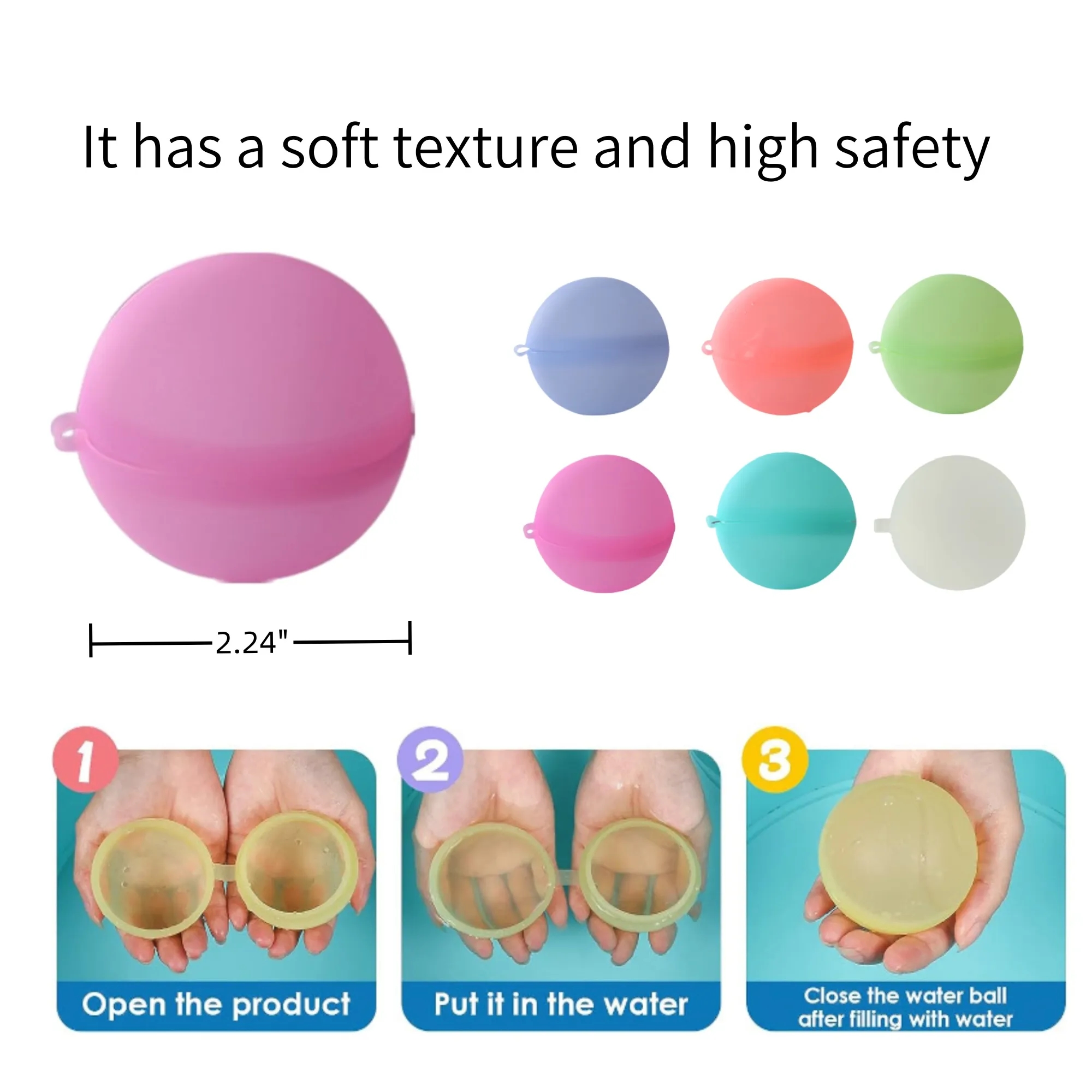 Colorful Reusable Water Balls, Quick Fill, Summer Pool Fun 5
