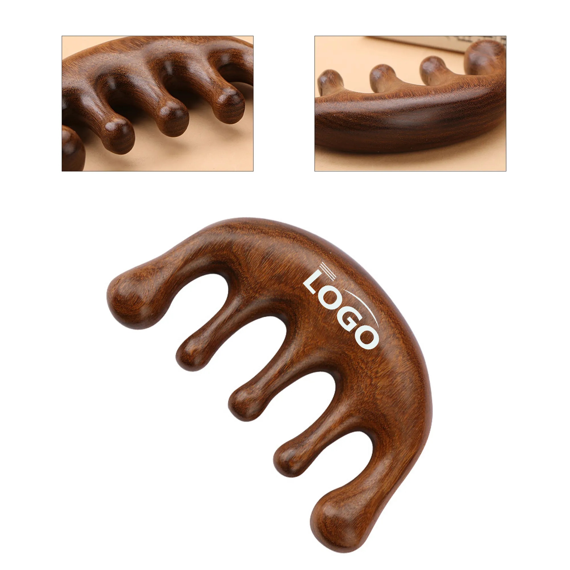 Sheesham Wood Five Prong Scalp Massage Comb