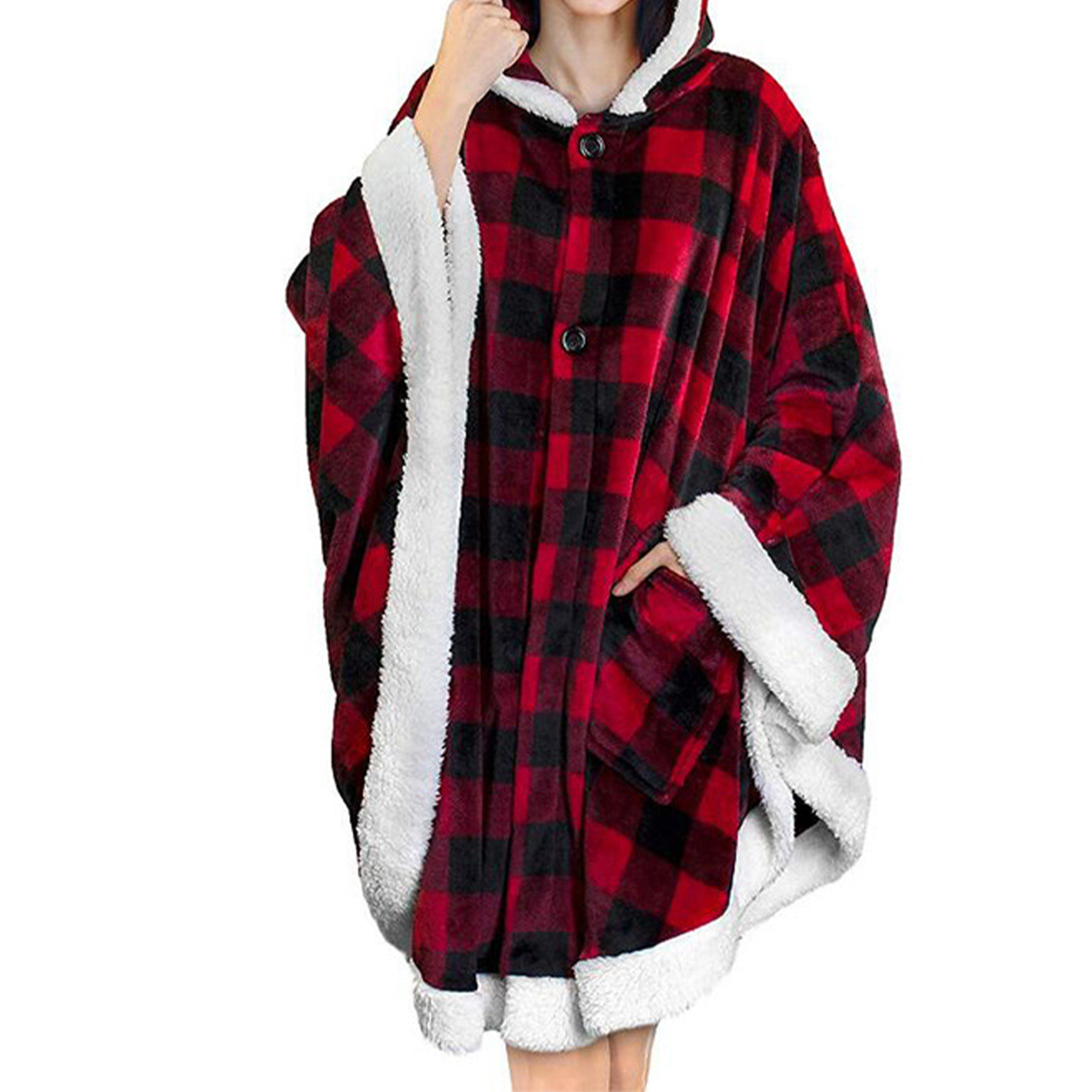 Flannel Pocket Cape Hooded Blanket 4