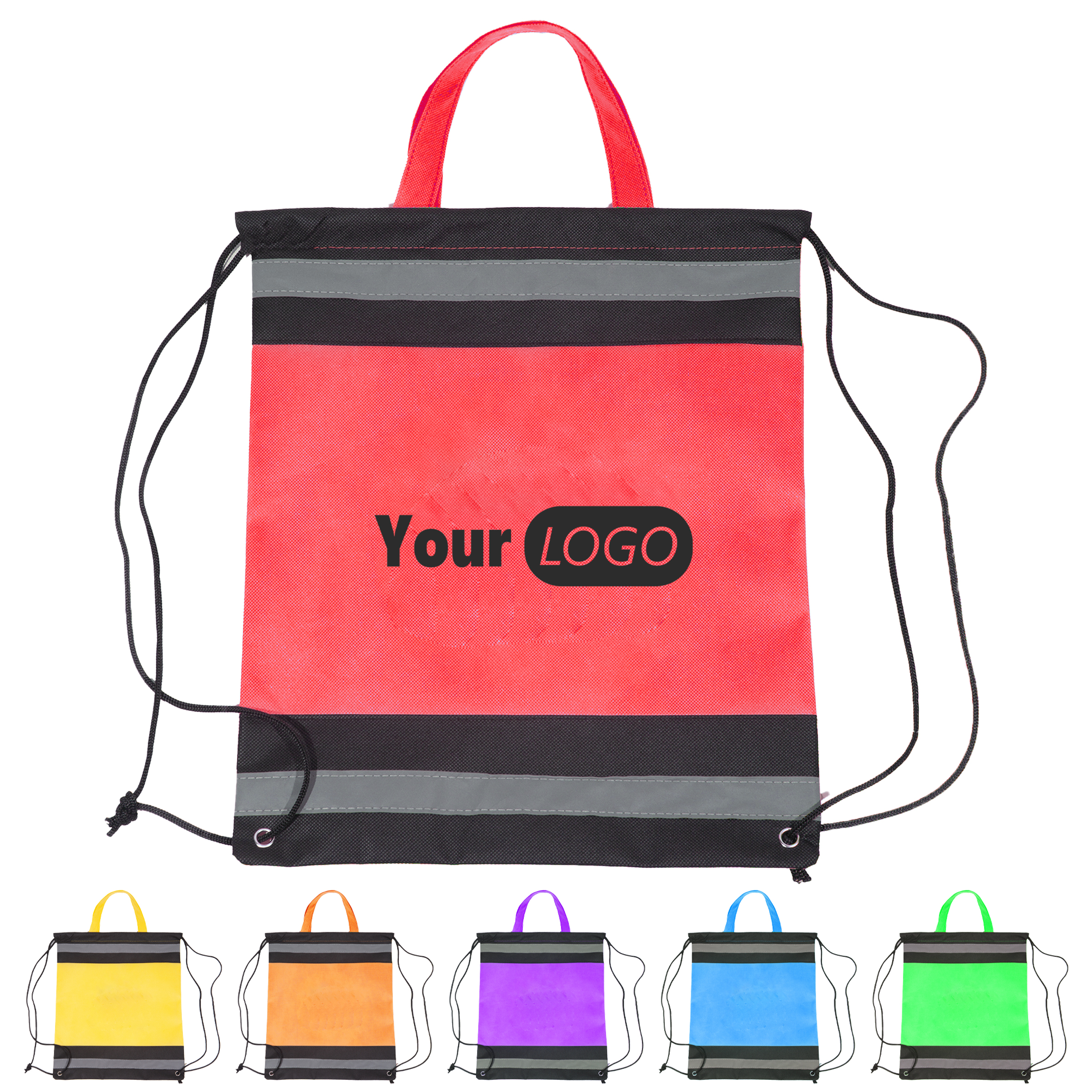 Other Fabric Vibrant Customizable Drawstring Backpack 1