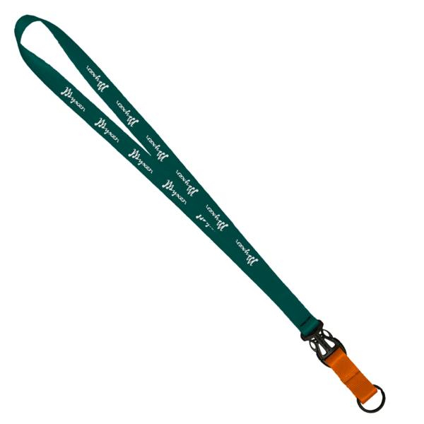 3/4" Multi color (Top and bottom) Nylon Lanyard with Plastic Slide Buckle R 49