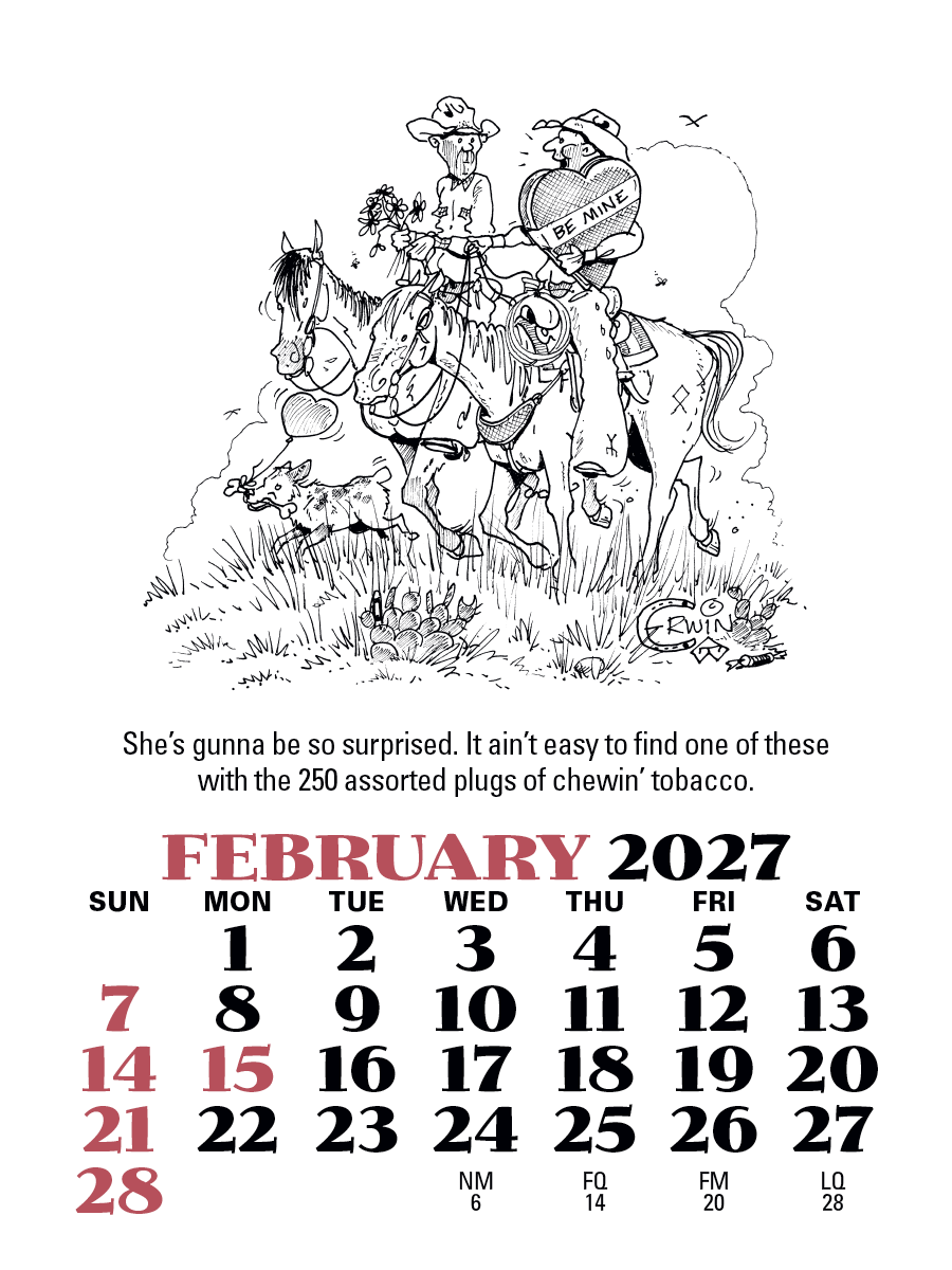 Triumph® Calendars Press-N-Stick Cowboy Calendar 1171