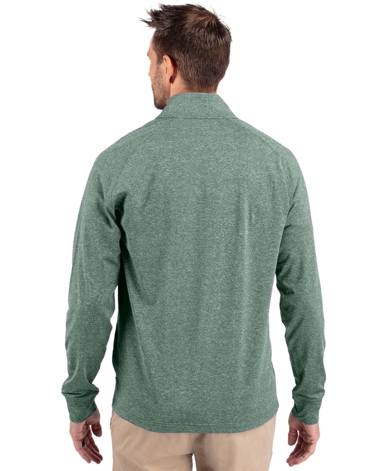 Cutter & Buck Adapt Recycled Soft Knit Stretch Mens Big & Tall Heathered Quarter Zip Pullover Big & Tall 14