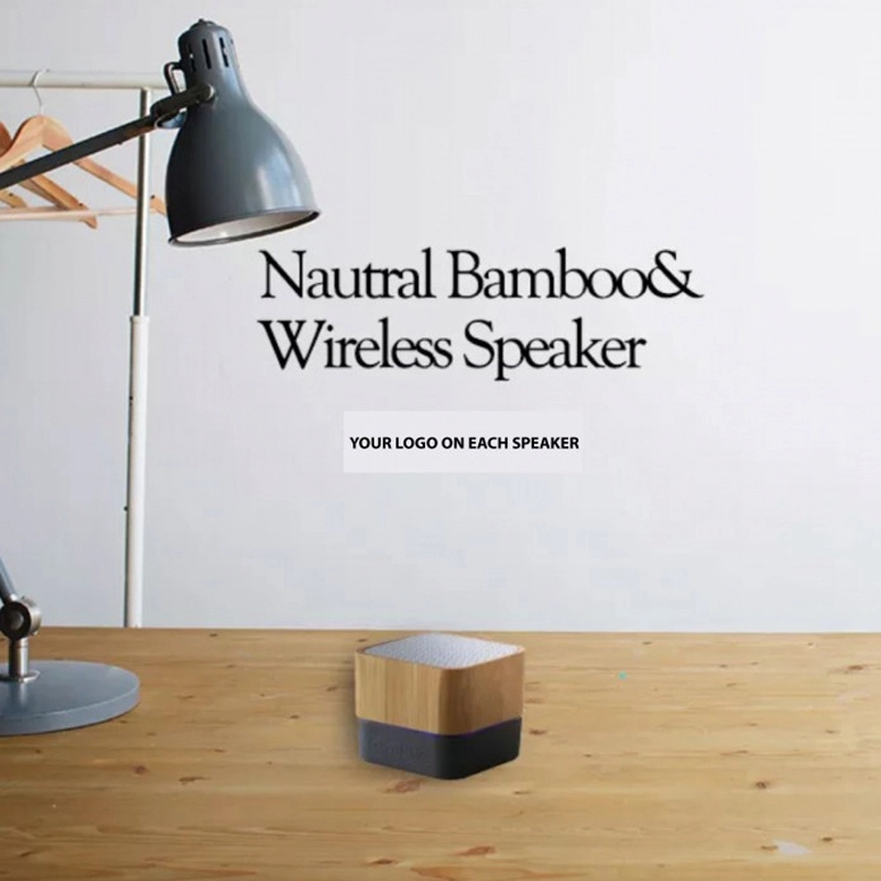 Mini Bamboo Square Portable Speaker 3