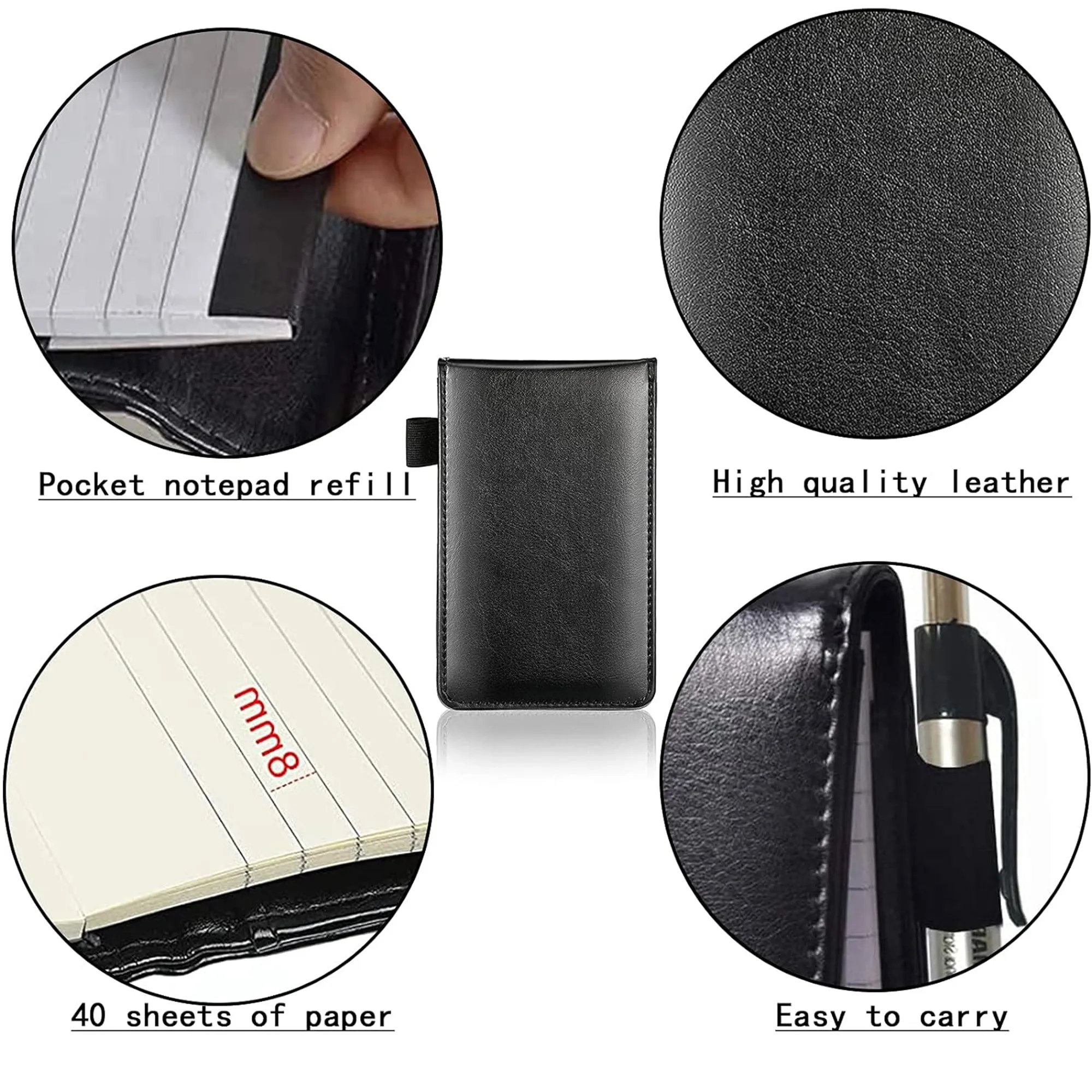 Mini Pocket Notepad Holder With Metal Pen 3