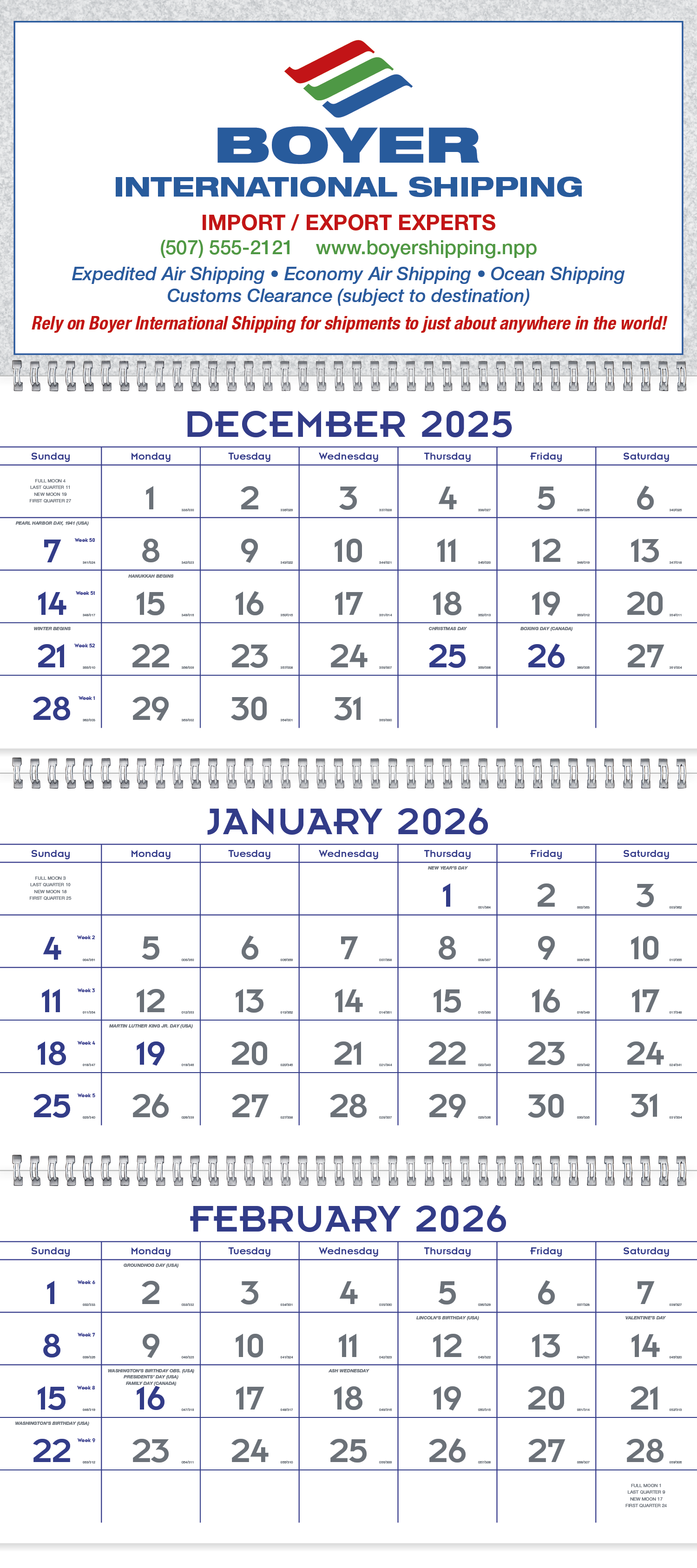 Triumph® Calendars Blue & Grey Commercial Planner 5