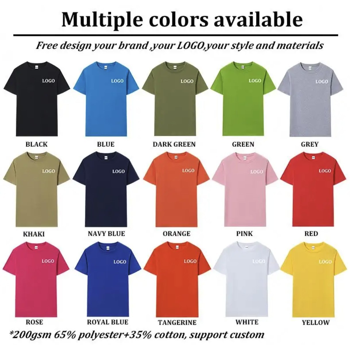Young 180g pure cotton combed T-shirts Stock 3