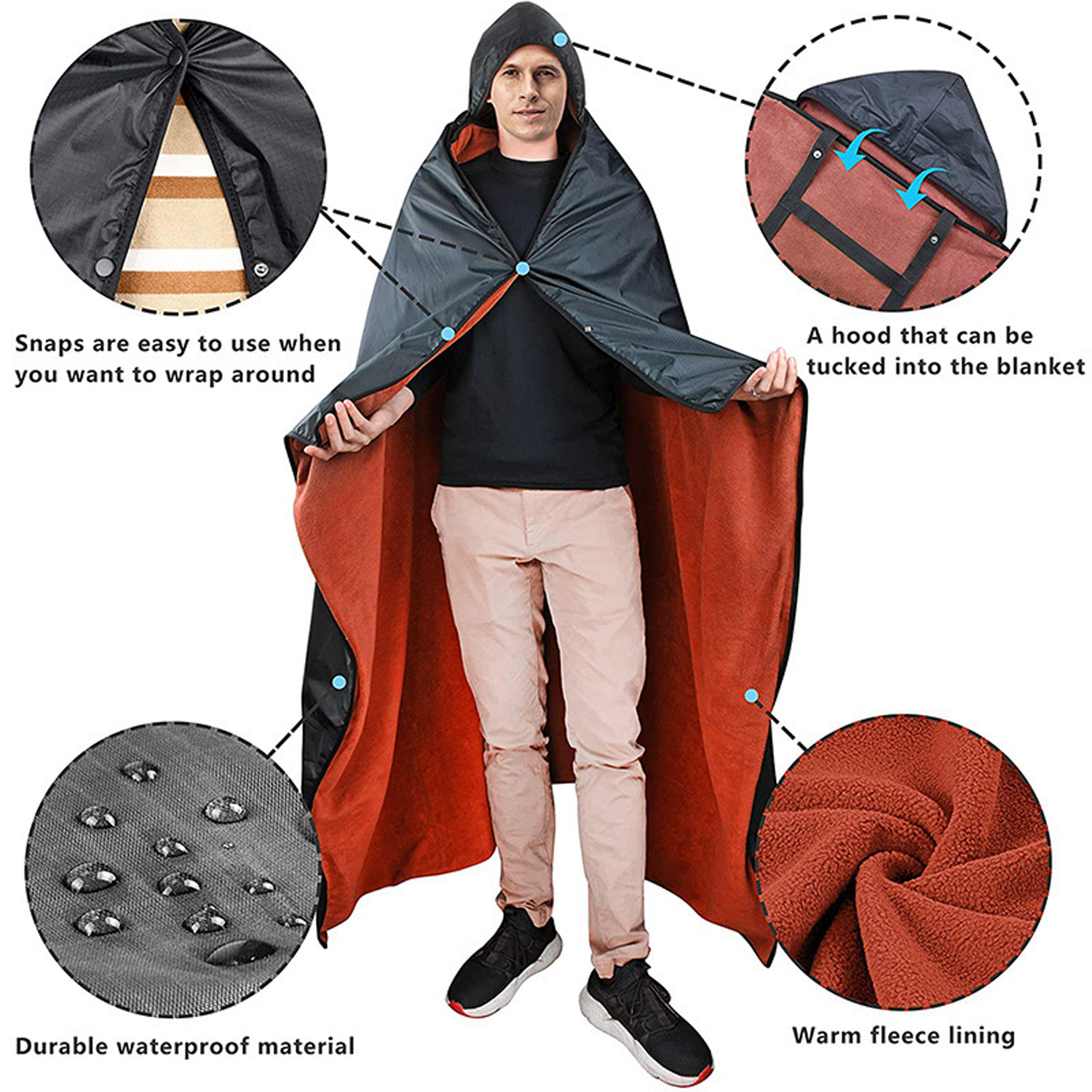 Windproof & Warm Wearable Camping Quilt 2