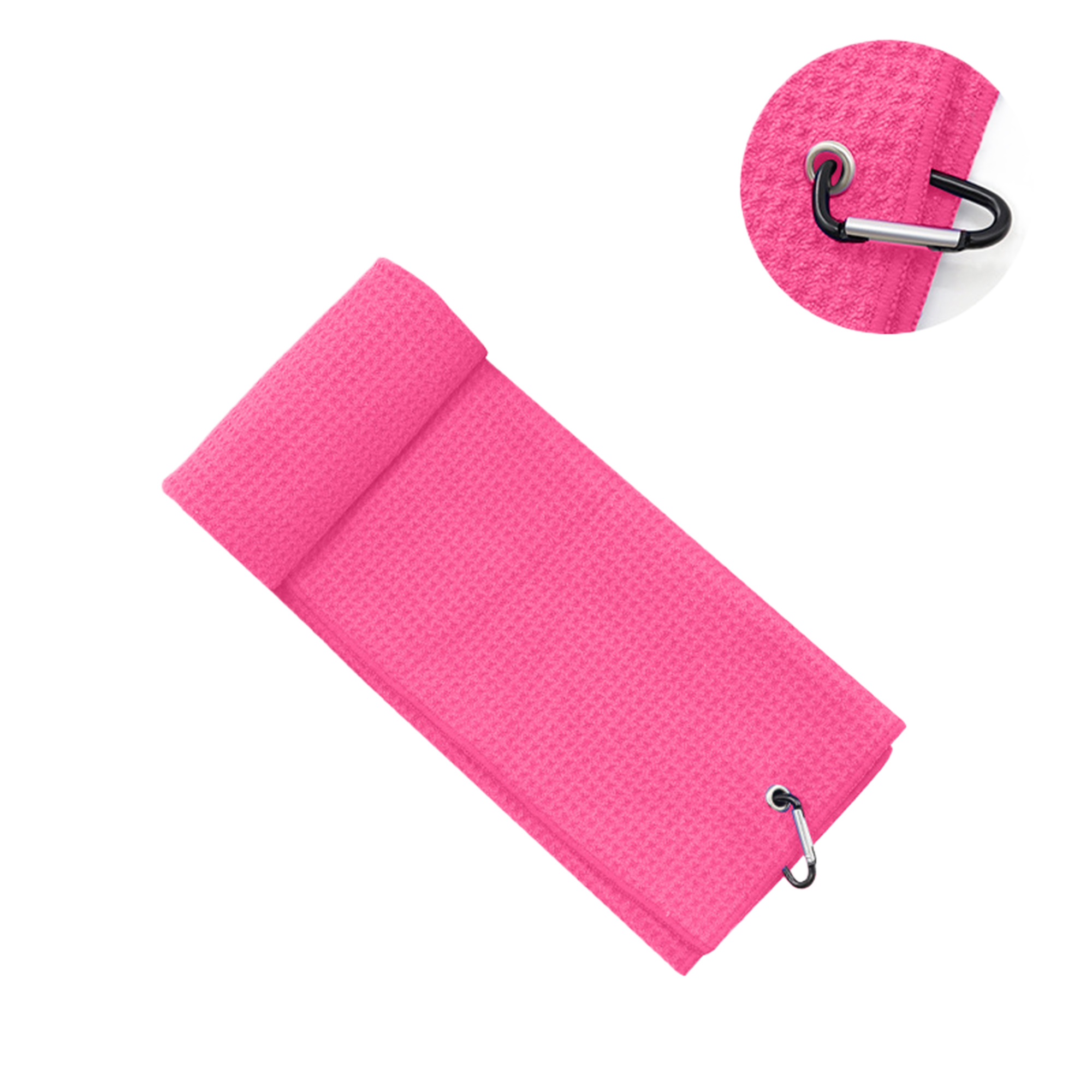 MOQ50 Premium 400GSM Waffle Weave Microfiber Golf Towel 5