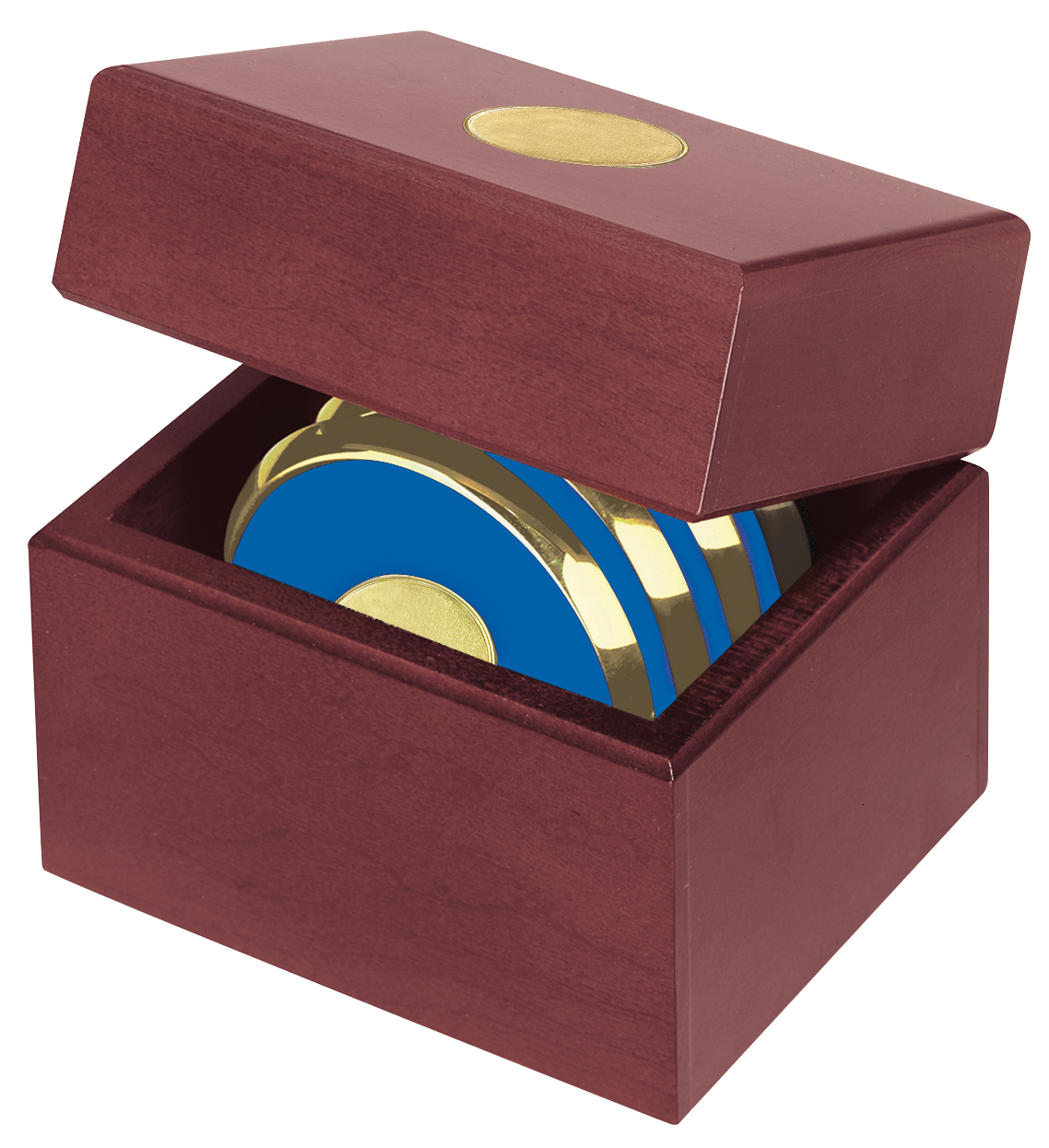 JAFFA® Four Coasters with Solid Cherry Chest 14