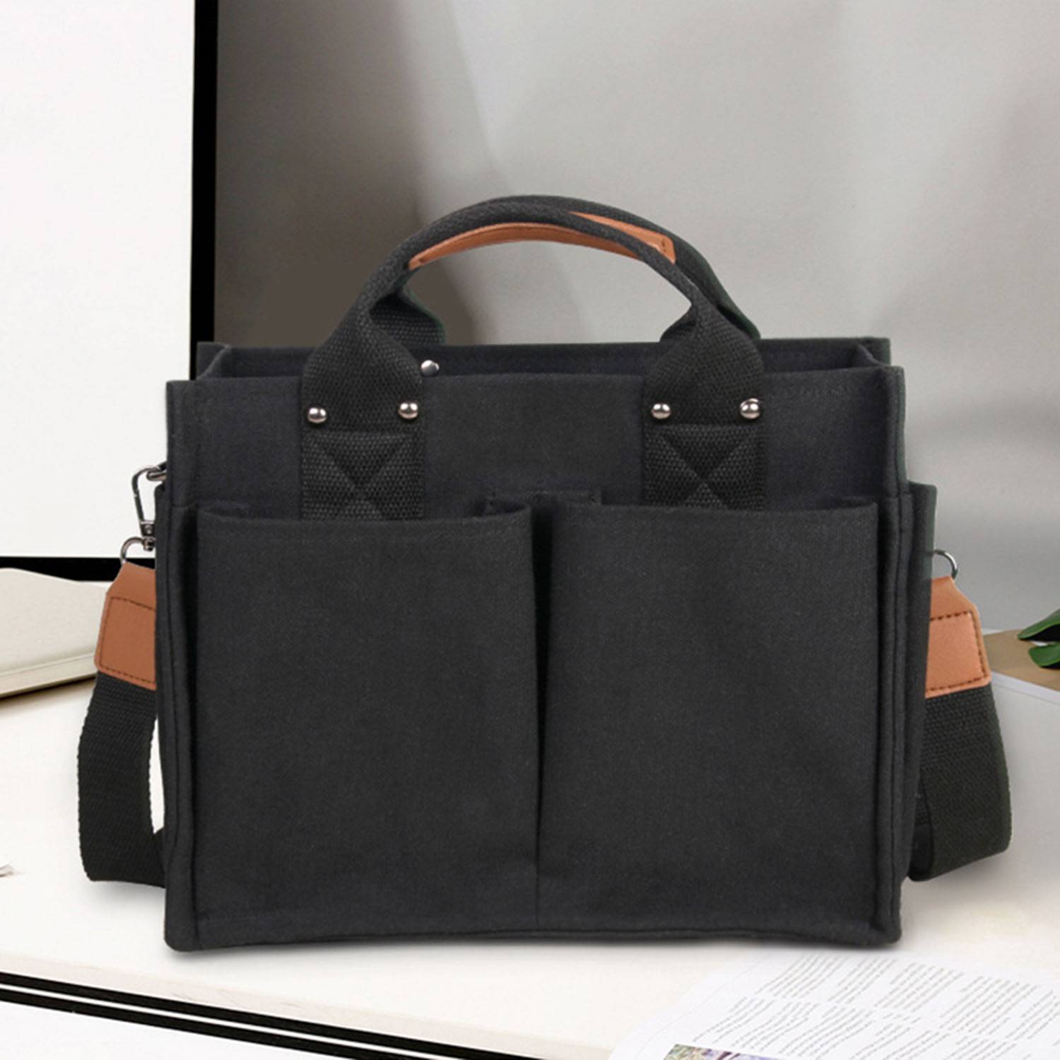 Canvas Multi-pocket Instagram Casual Crossbody Bag 4