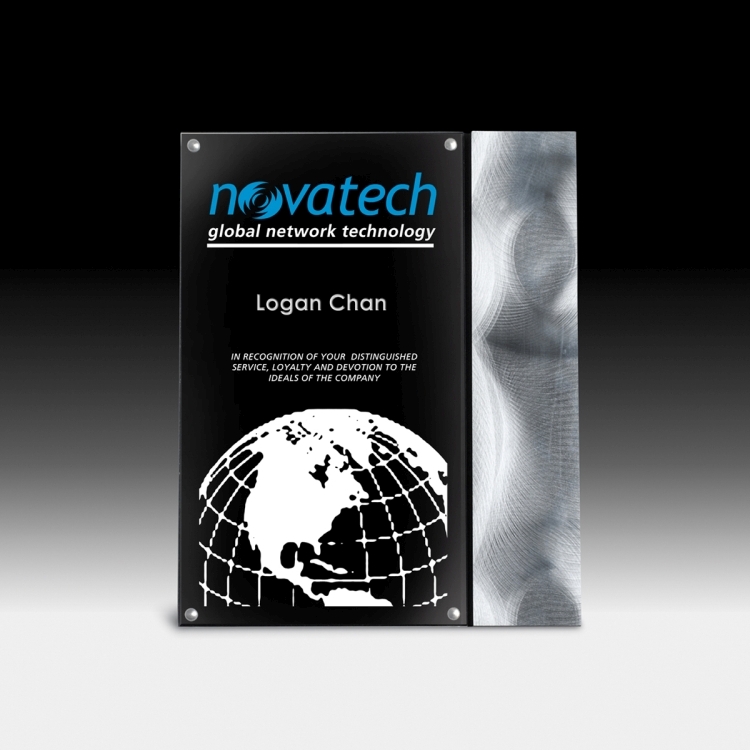 Striped Metal Plaque - Screen Print - (8" x 10" x 1/2") 7