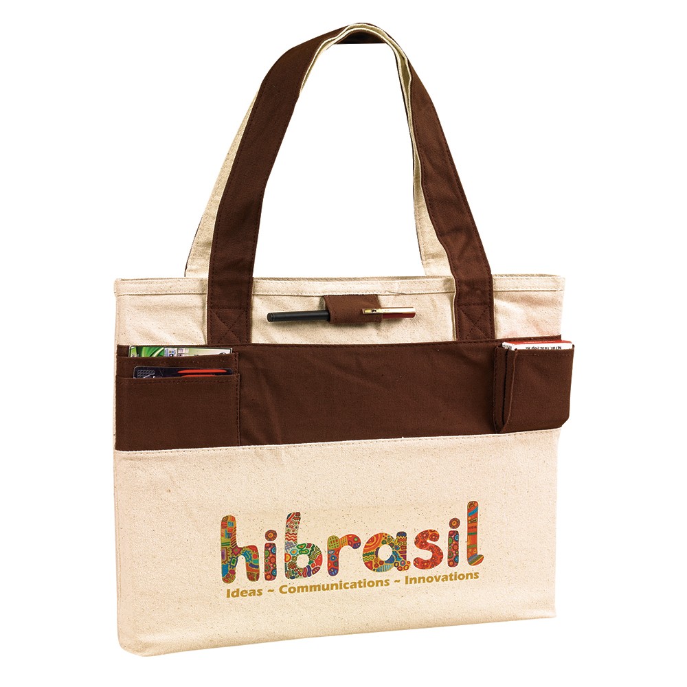 Color Stripe Canvas Tote, custom tote bag with logo imprint 4