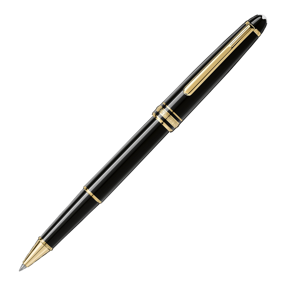 MONTBLANC® Classique Luxury Rollerball Black and Gold Trim Pen w/ Gift Box