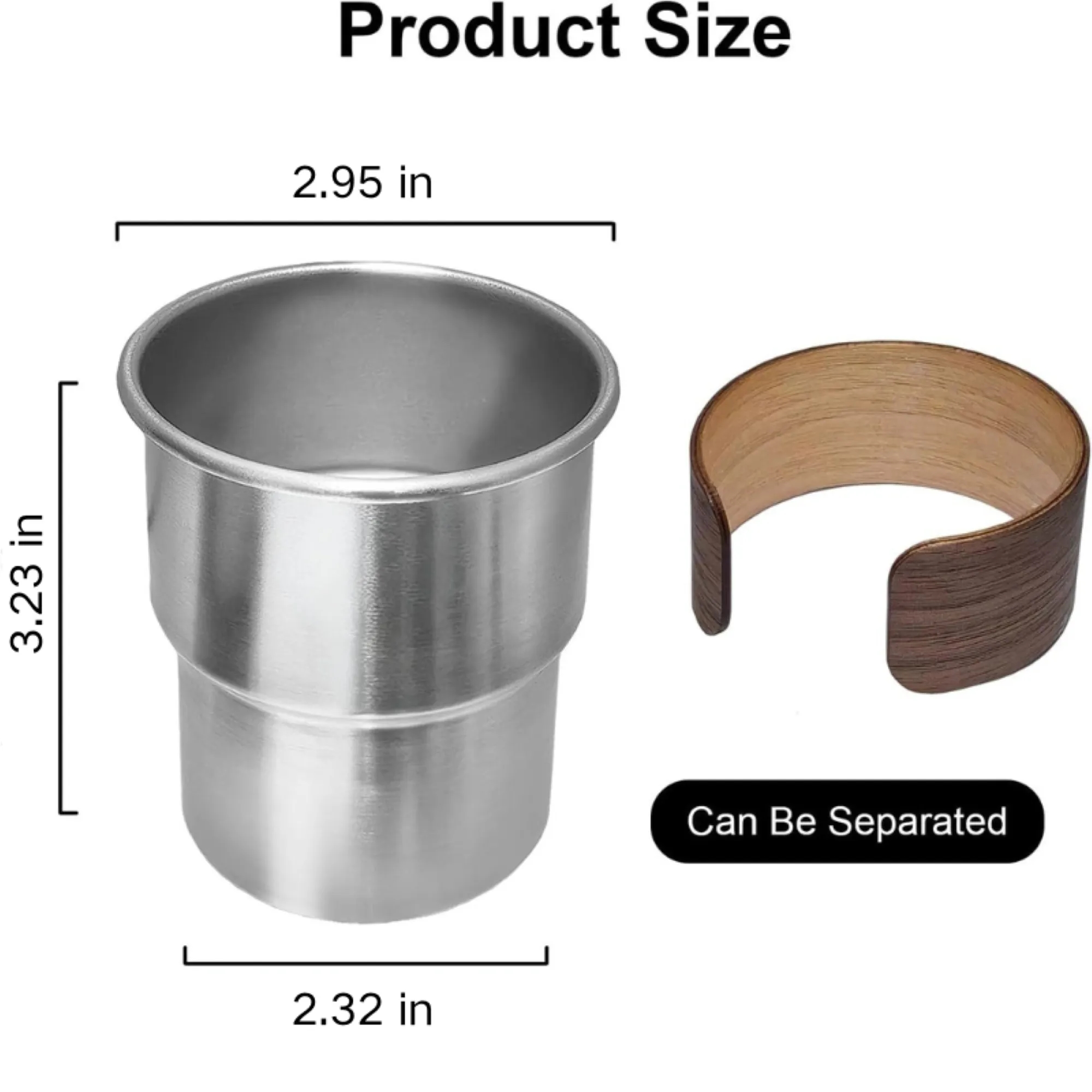 Stainless Steel Wooden Support Camping Coffee Cup 1