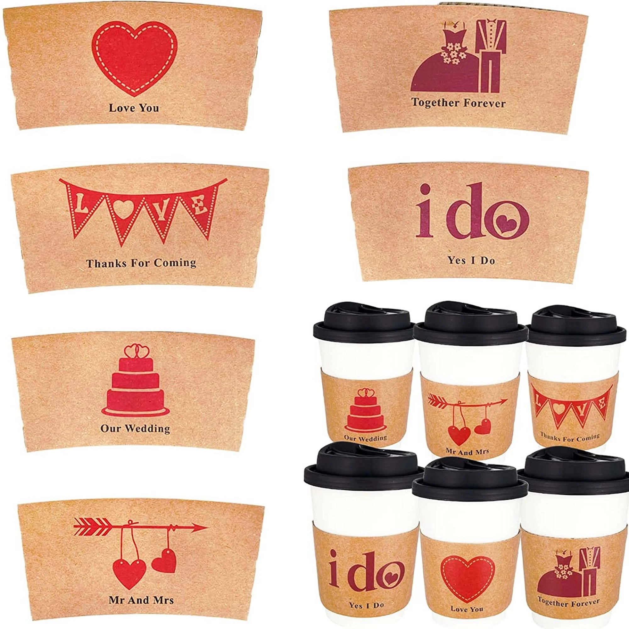 2 layers Kraft Paper Coffee Cup Sleeves 4