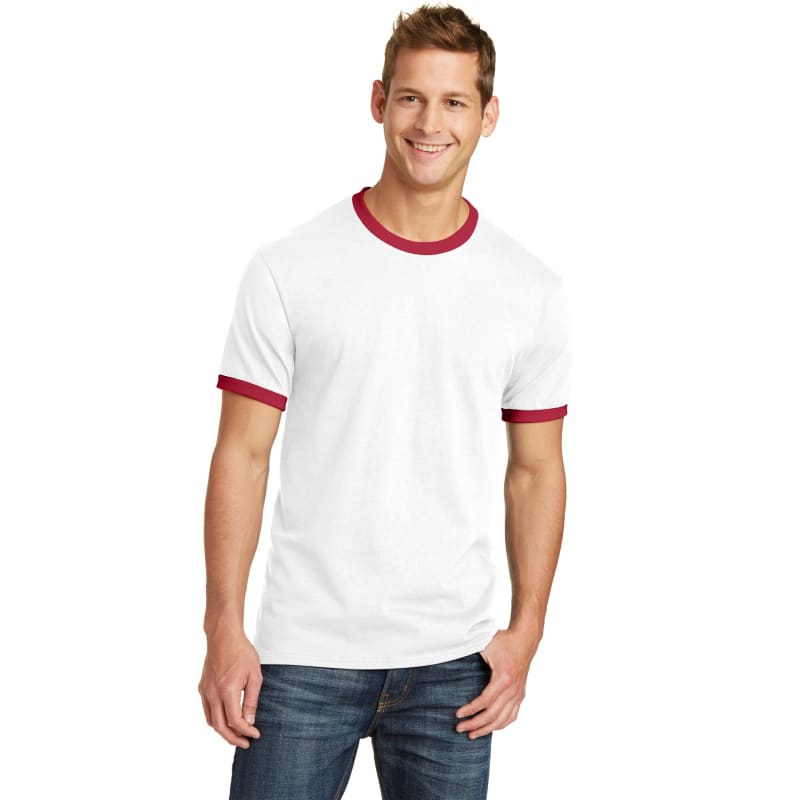Port & Company Core Cotton Ringer Tee. 3