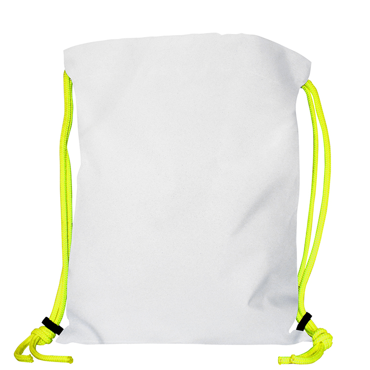 Super Drawstring Pack (Two side Imprint)-Neon Yellow Heavy Rope 7